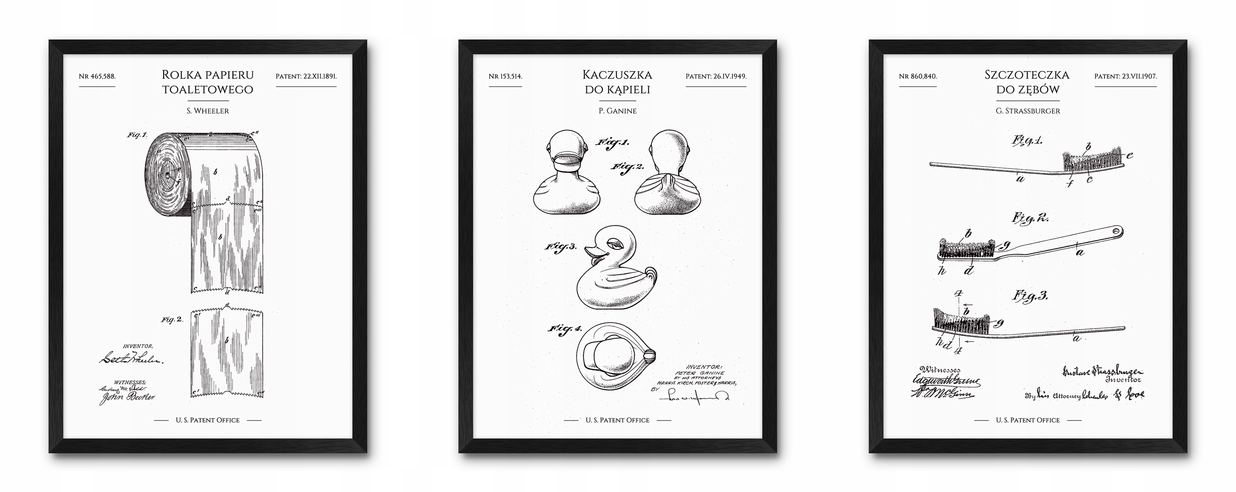 Plakaty obrazy do toalety ubikacji łazienki WC x3