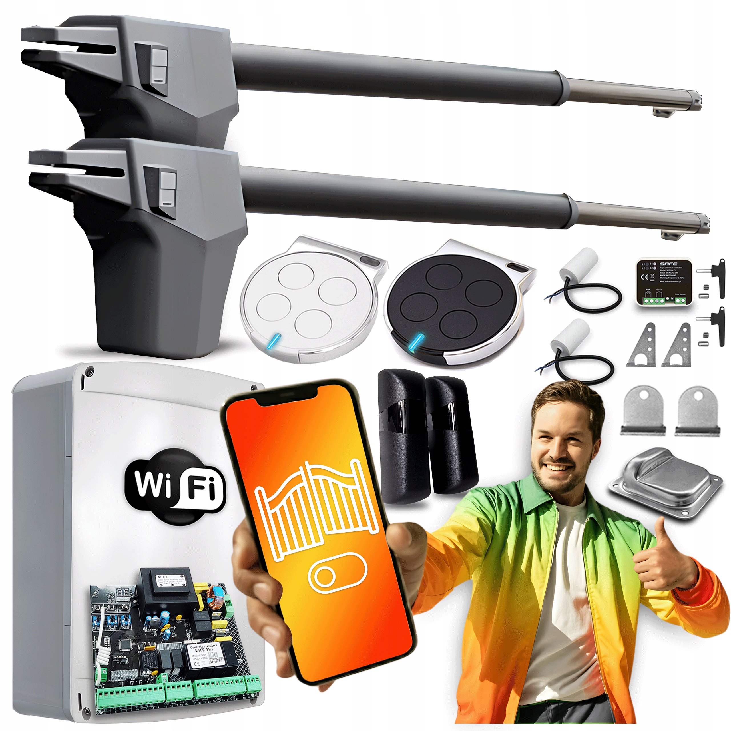 Set Pohon Pre Dvojkrídlovú bránu 7 m Wifi Tuya Automatické Ovládacie Prvky