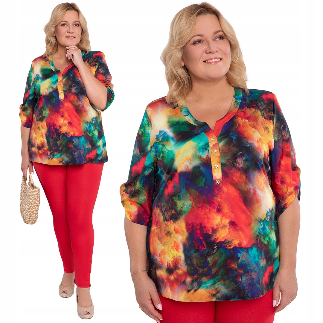 Kolorowa bluzka plus size rozmiar 48