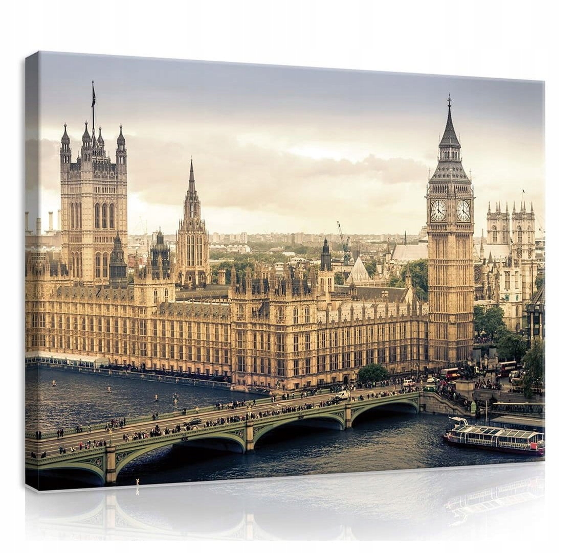 Obraz 100x75 Londýn Big Ben Westminsterský palác Temže most architektura