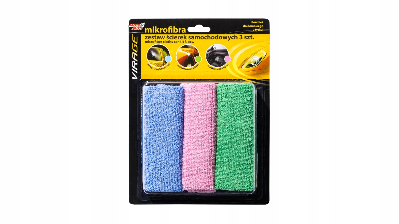 VIRAGE ŚCIERECZKI SAMOCHODOWE MIKROFIBRA 3 SZT