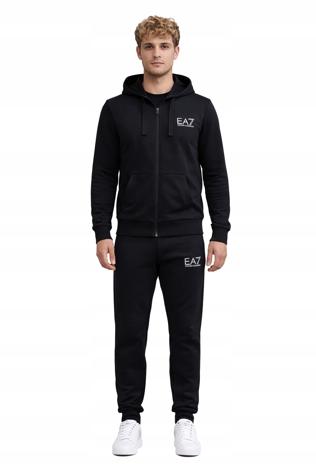 Emporio Armani Tmavě Modrý Tepláková Souprava S Logem A Kapucí L I4B