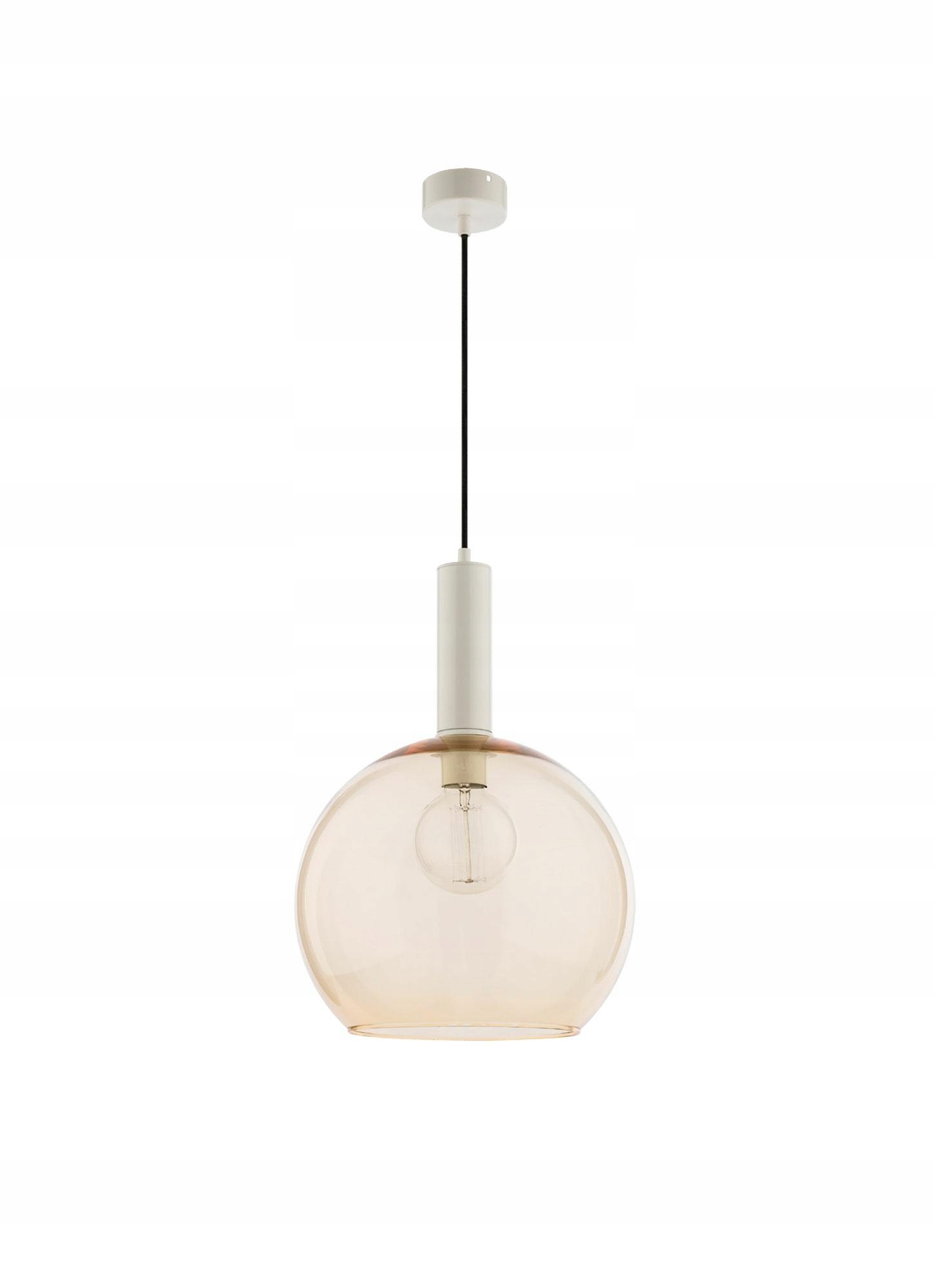 Závesná lampa Laf Biela Jantárová Sklenená lampa 1xE27 30 cm Stropný dom