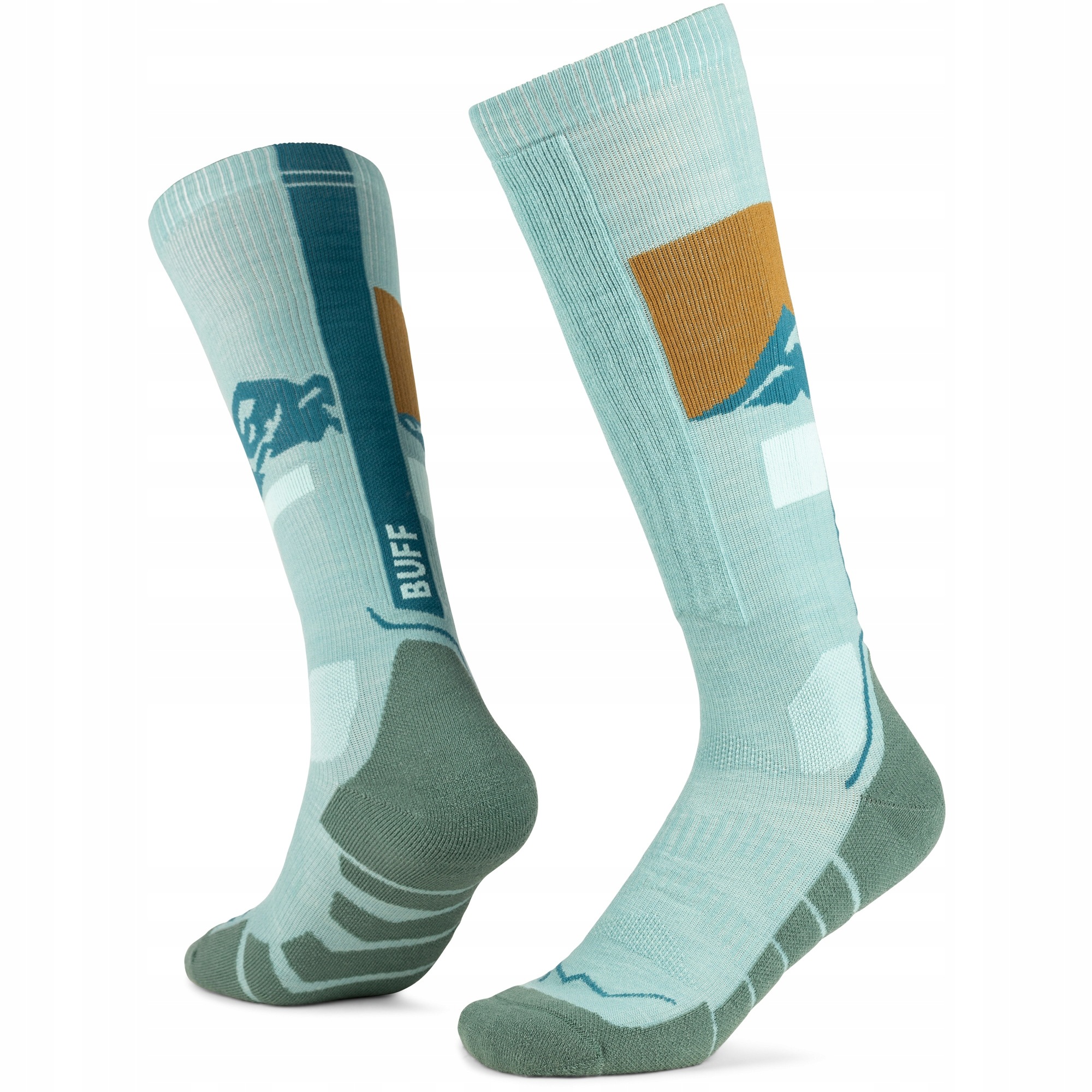 Ponožky Buff vlna Merino Over The Calf Sea Green vel. 45/47