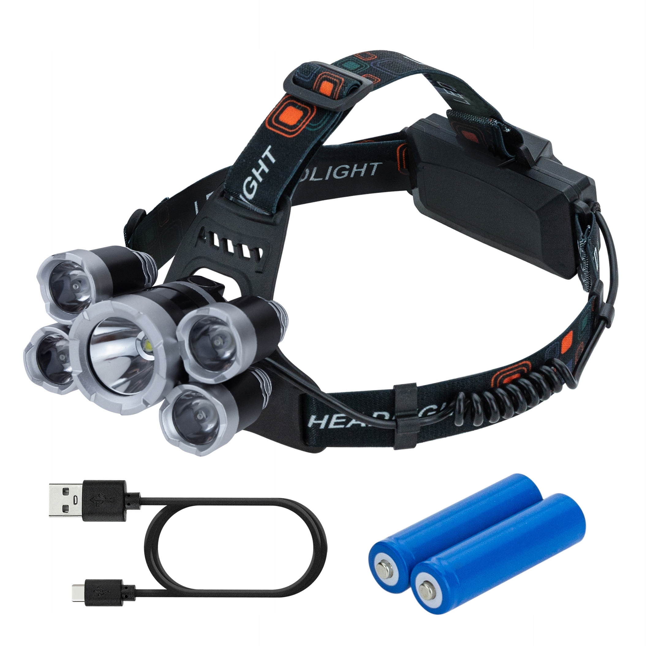 LATARKA CZOŁOWA CZOŁÓWKA AKUMULATOR 5XLED Waga 160 g