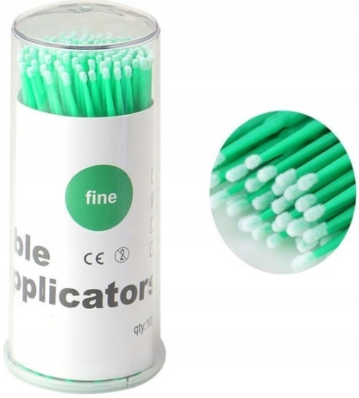 

Aplikatory mikroszczoteczki zielone 100szt