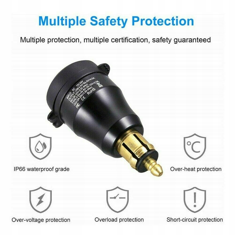 ŁADOWARKA MOTOCYKLOWA ZASILACZ USB QC3.0 TYP C Producent inny