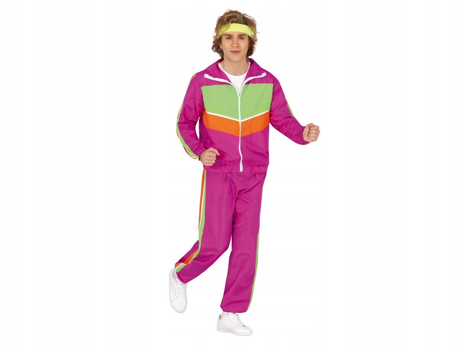 Růžový Teplákovka kostým s disco motivem 80. let, vel M