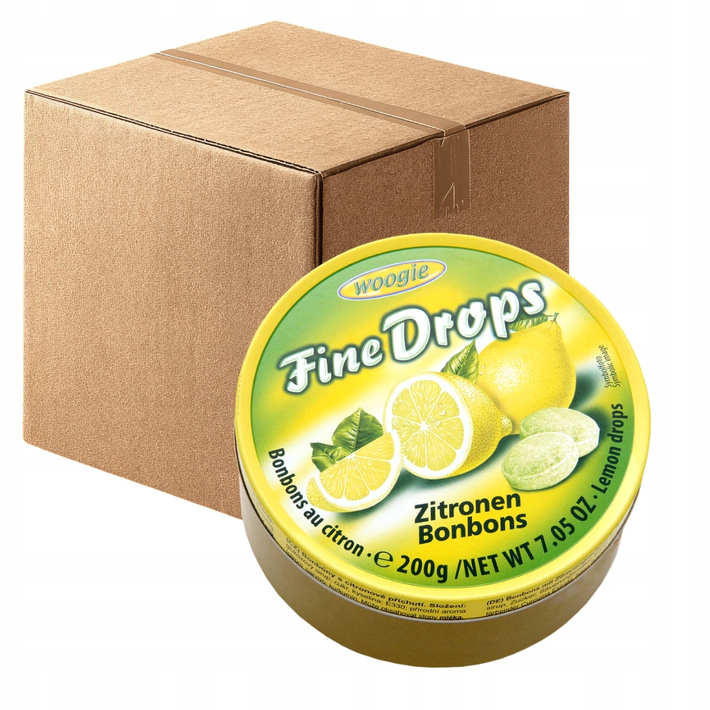 Levně Woogie Citronové landrynky v plechovce 10x200 g