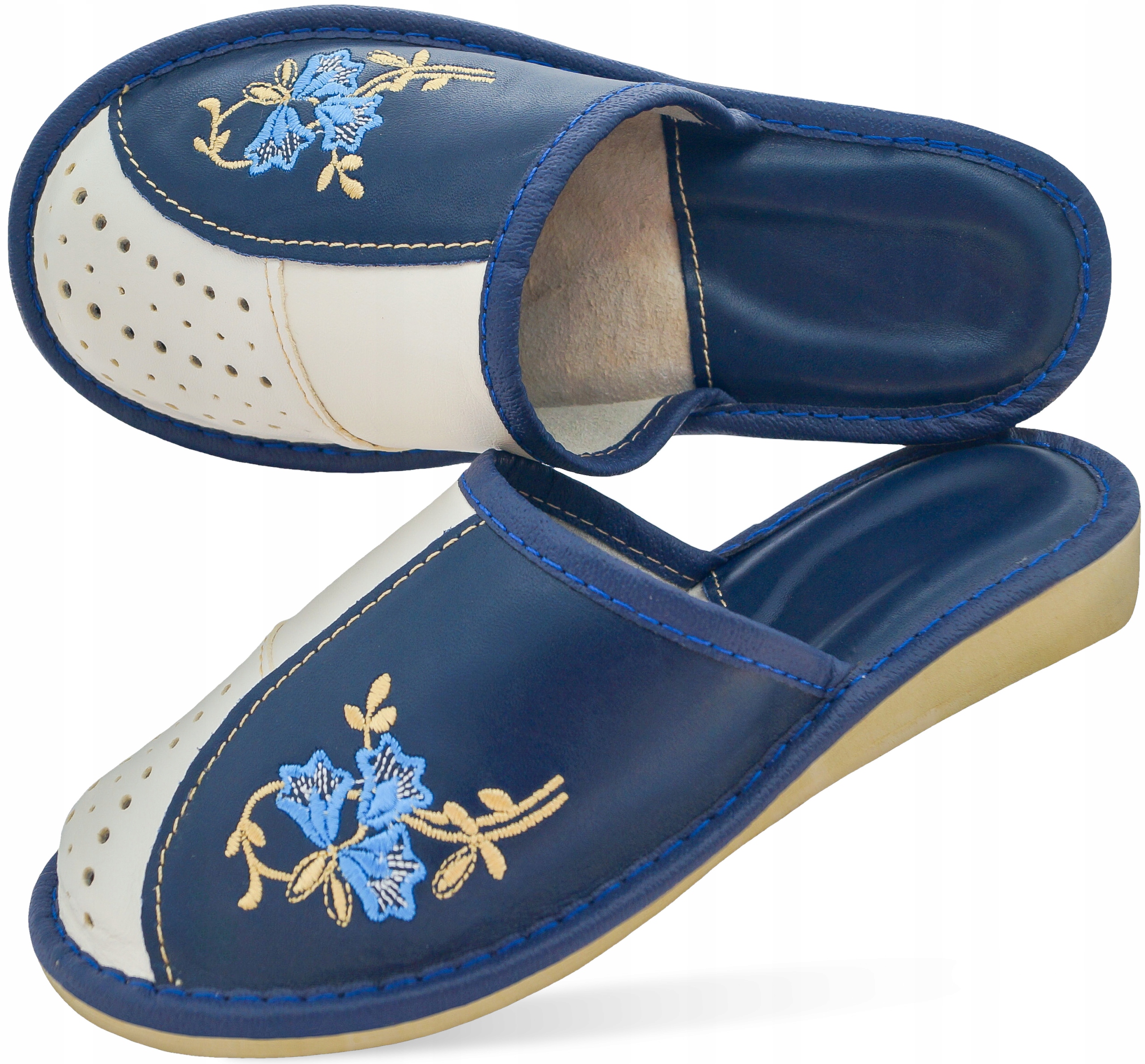 

Pantofle damskie, Kapcie skórzane Klapki