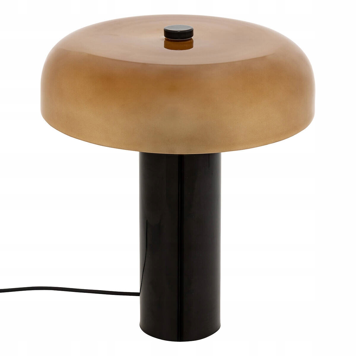 Lampa Huba Sklenená Kovová 37 CM Priemer 33 CM Čierna E27