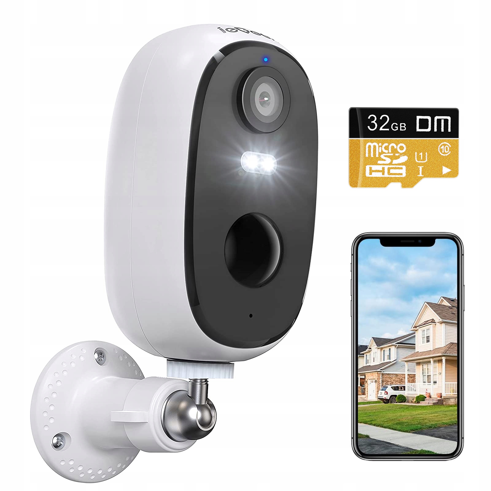 Kamera tubowa IP ieGeek Kamera Zewnętrzna Kamery 10400mAh Akumulator SD 3