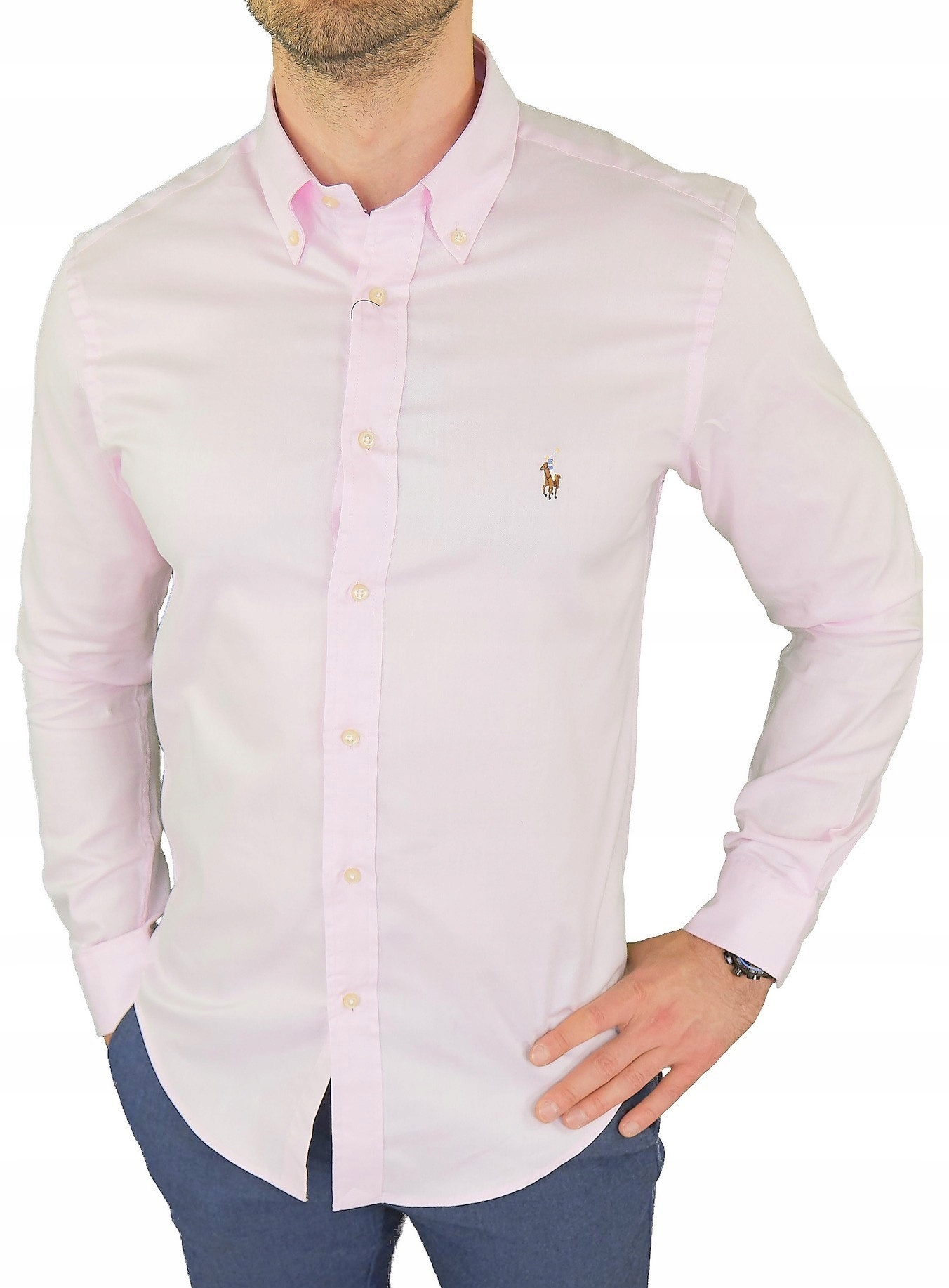 

10 Koszula Ralph Lauren Polo Różowa Slim Fit S