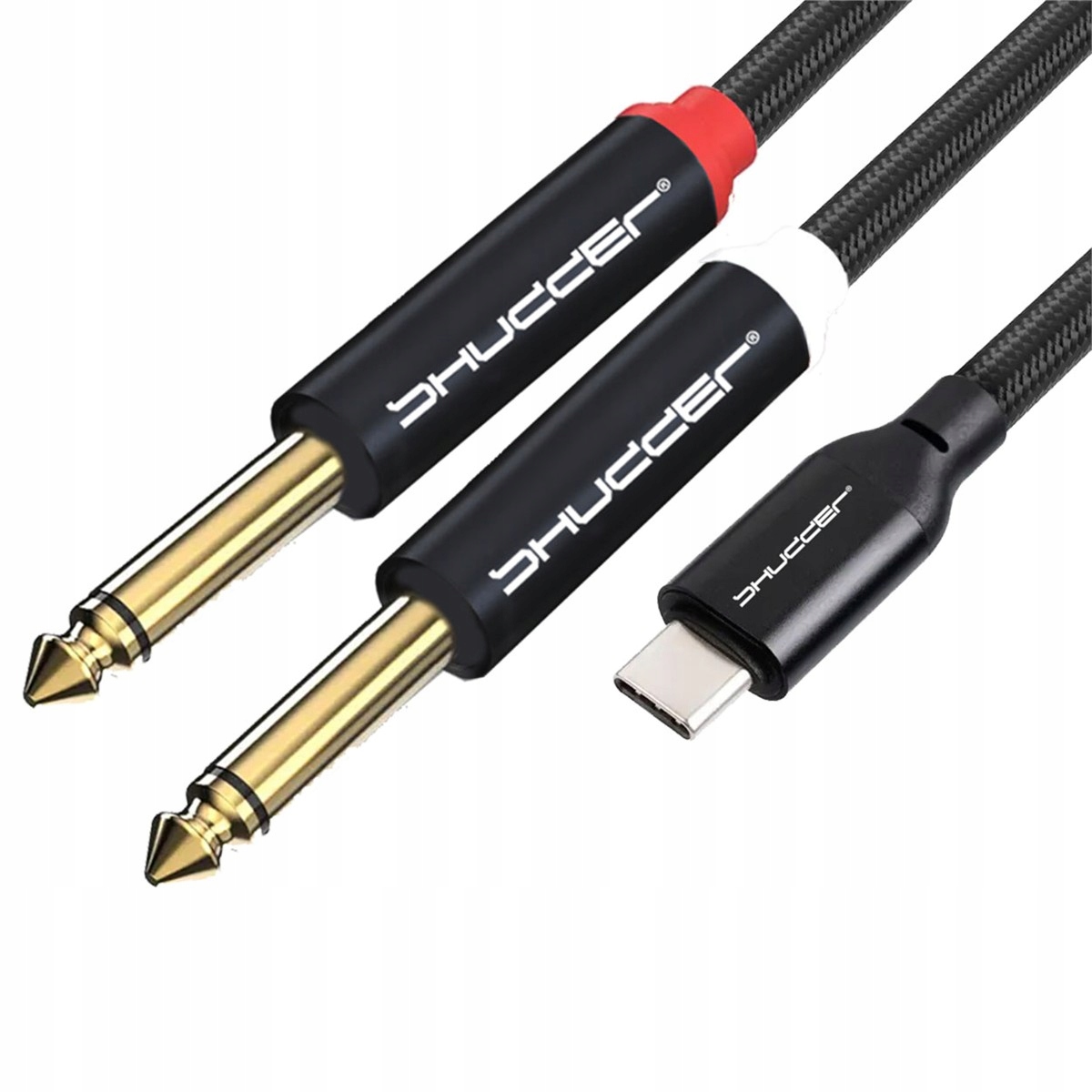 Kabel wtyk Usb-c wtyk Jack 6.3mm L+r stereo 3m Shudder Premium Nylon