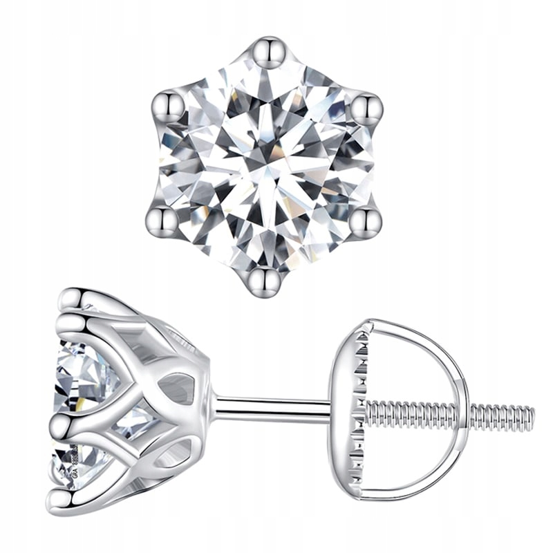 Stříbrné Náušnice Dámské Náušnice Moissanit Stříbro Náušnice Trusky