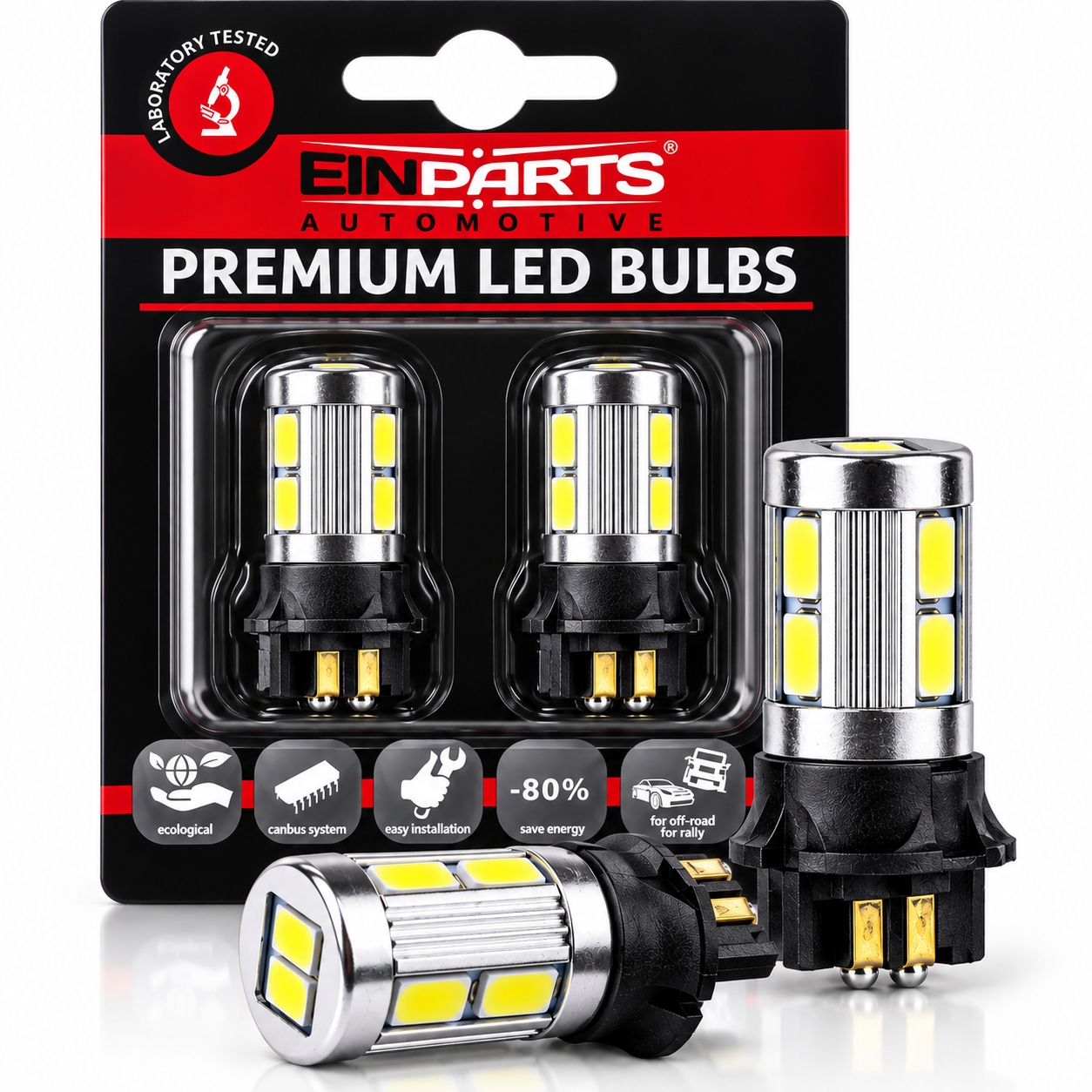 2x Żarówka Led PW24W 10SMD 5630 Canbus 6000K biała Einparts
