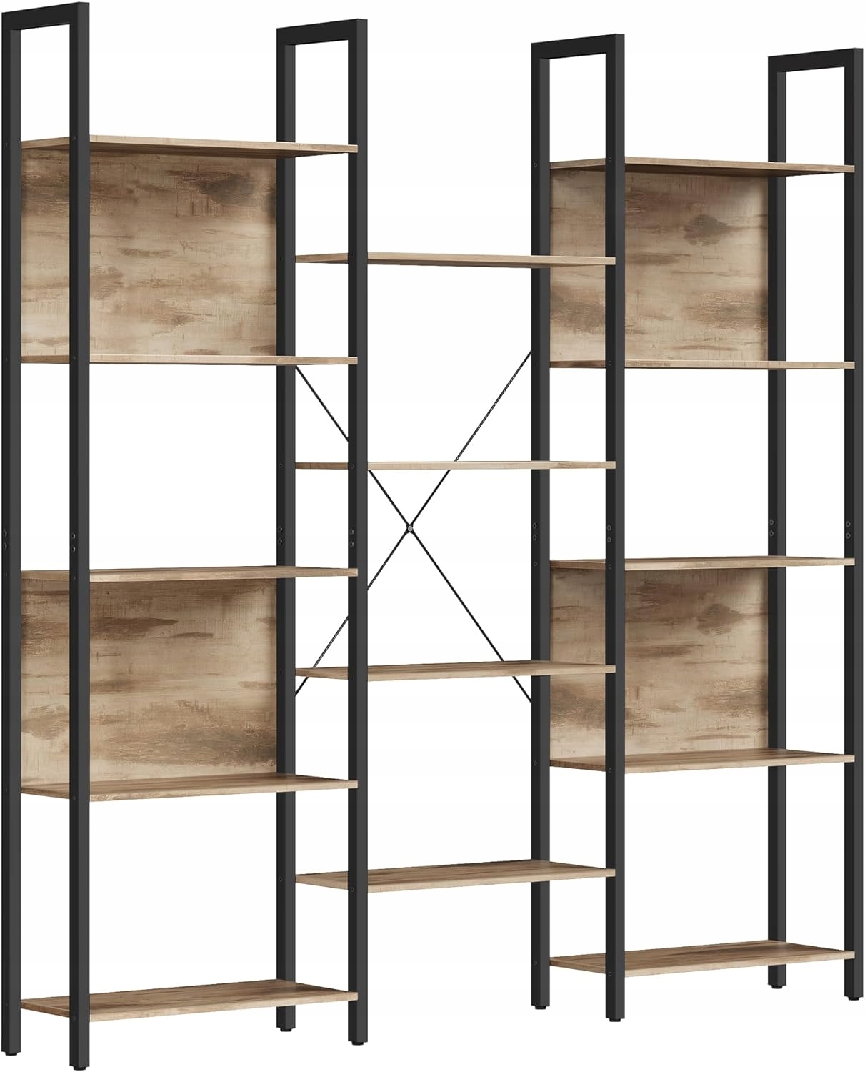 Regál Songmics 158x166x24 cm – odtiene hnedej, veľký, priestranný, loft