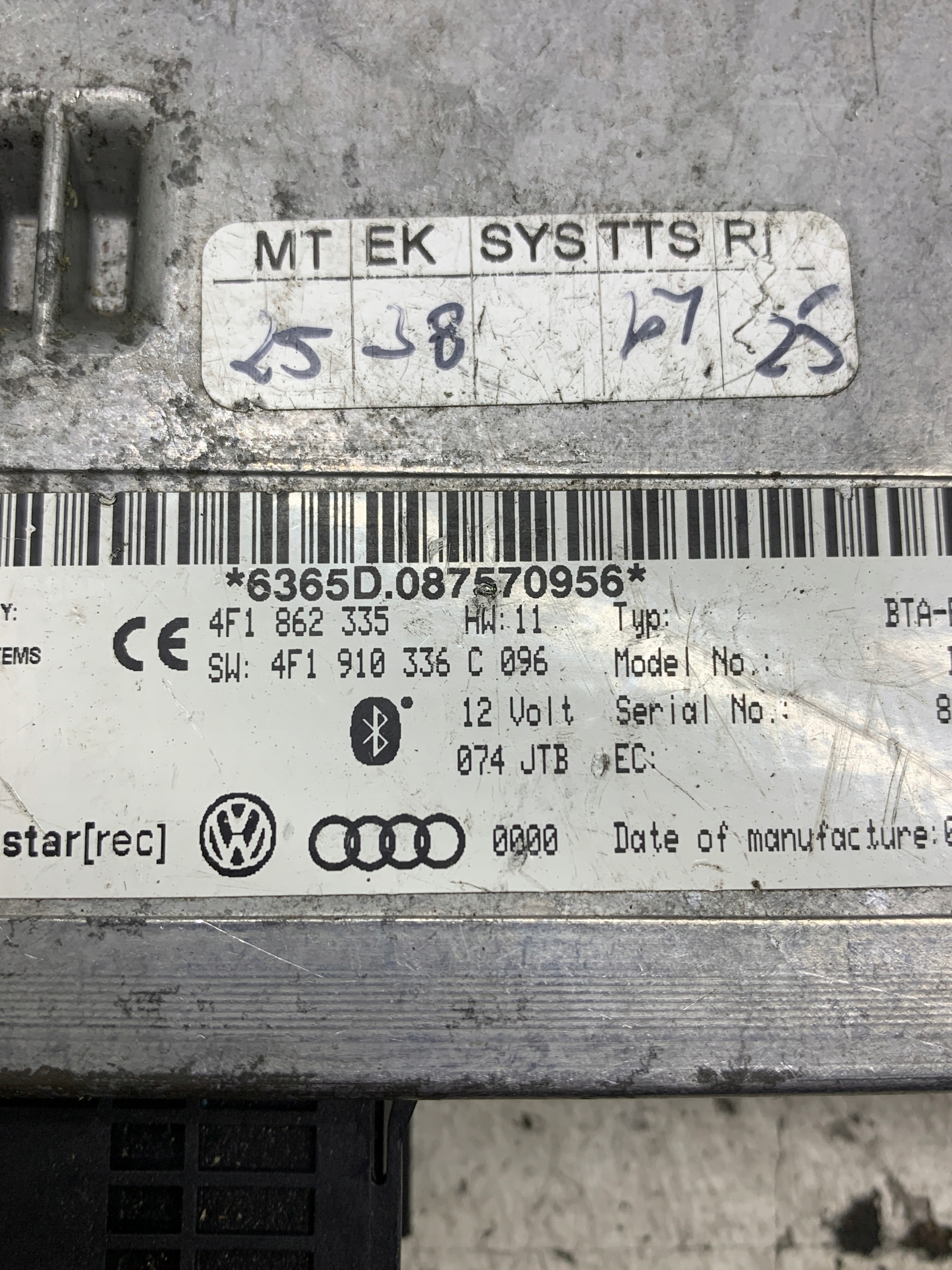 modul Bedienteil BLUETOOTH 4F1862335 AUDI
