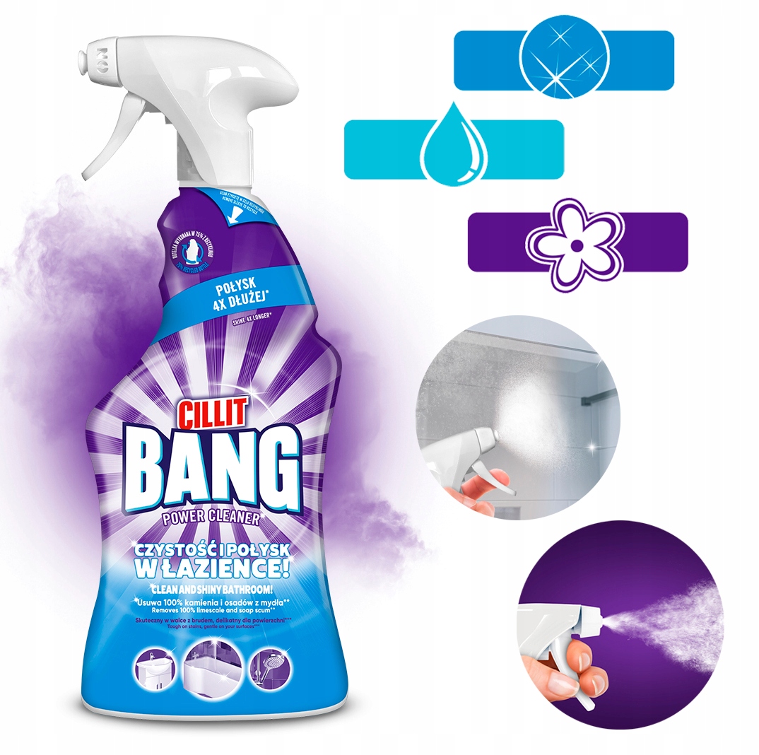 CILLIT BANG Power Cleaner Czystość i Połysk w Łazience 750ml Spray