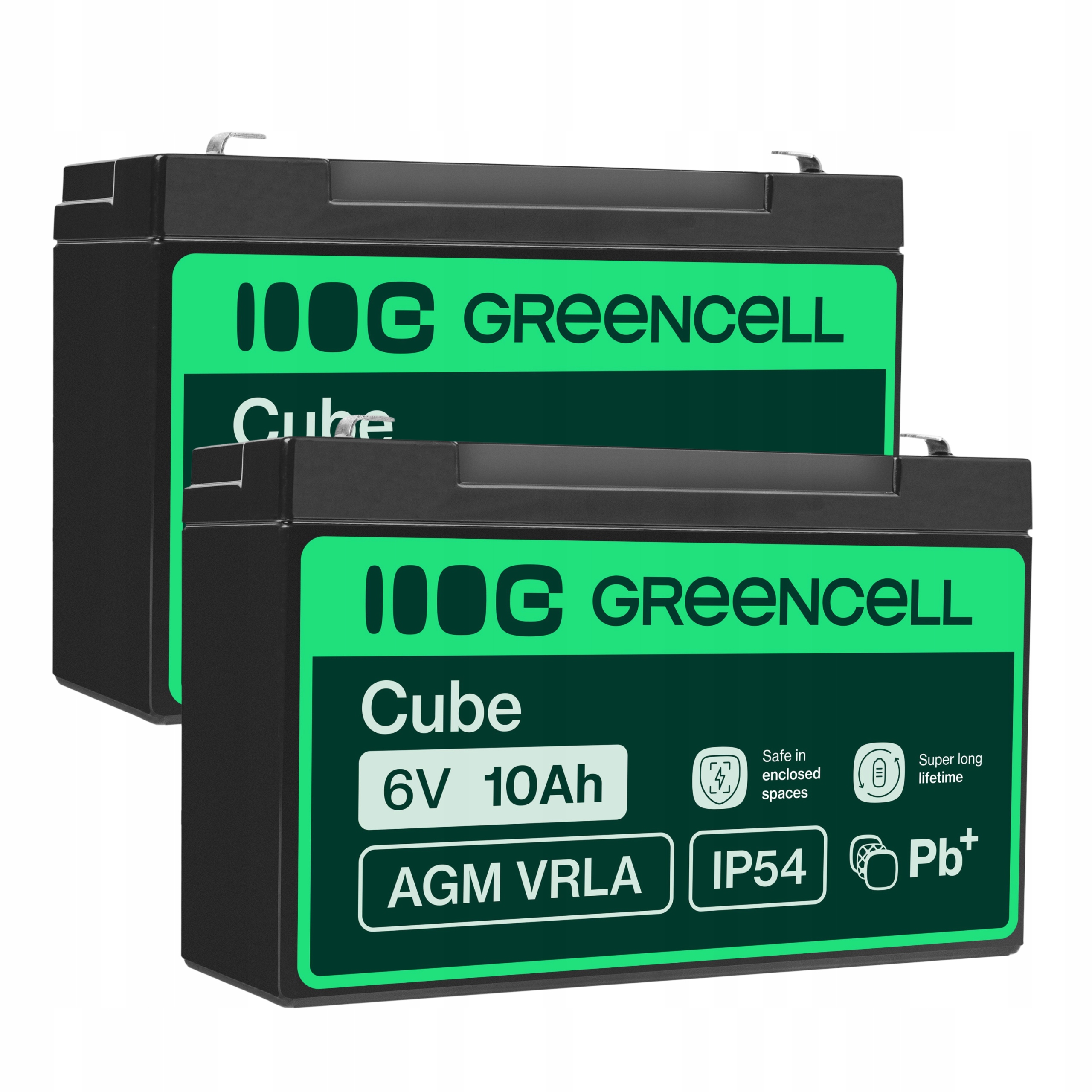2x Akumulator Greencell Agm 6V 10Ah do zabawki pojazdu autka bezobsługowy