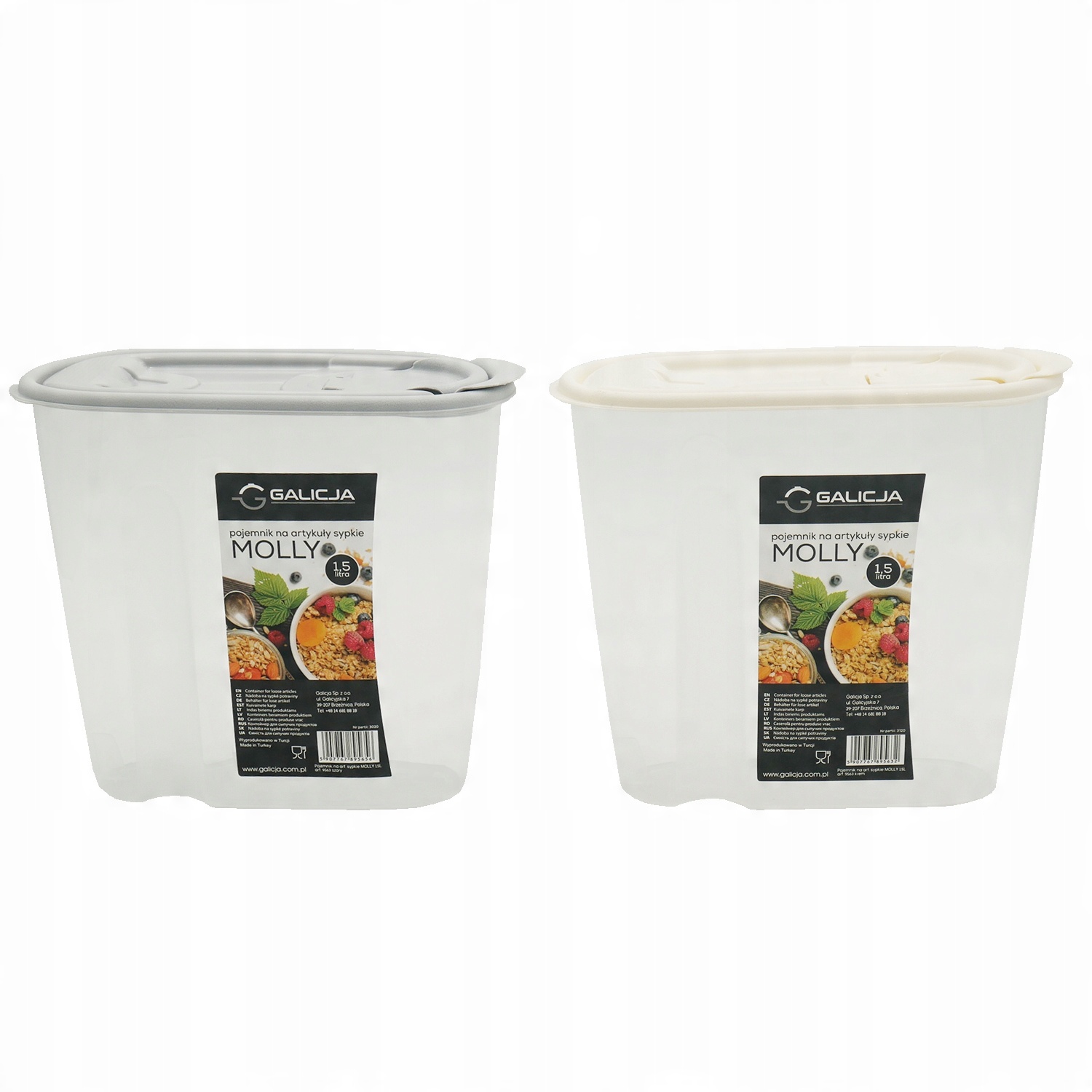 

Zestaw Pojemników pakiet pojemniki żywność 2x1,5L