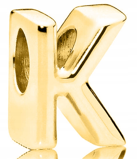 Zlatý Charms Písmeno K písmeno K přívěsek na náramky beads stříbro 925
