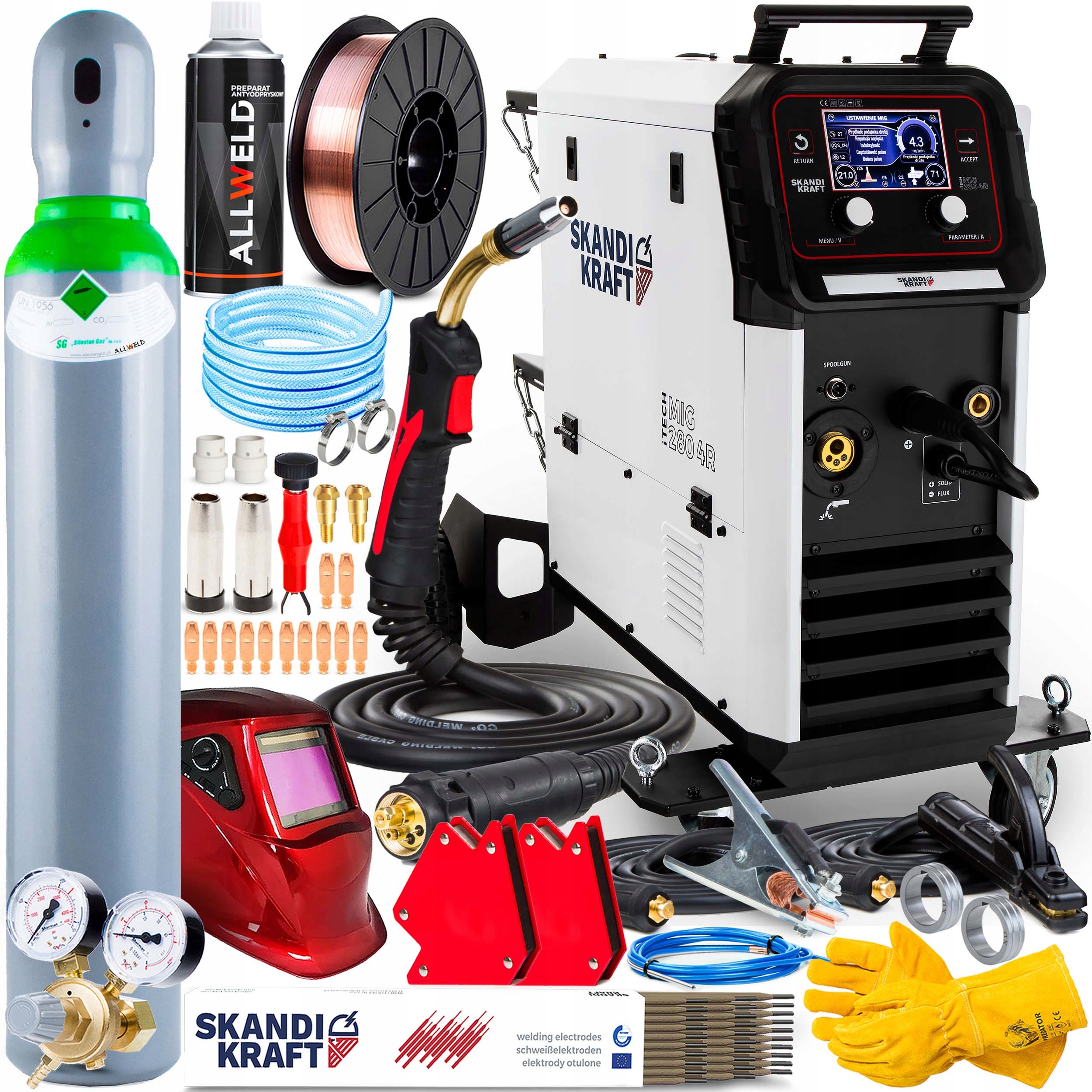 Poloautomatický Svařovací Stroj Skandi Kraft Mig 280 4R 3V1 Mma Tig 400V 280A Auto