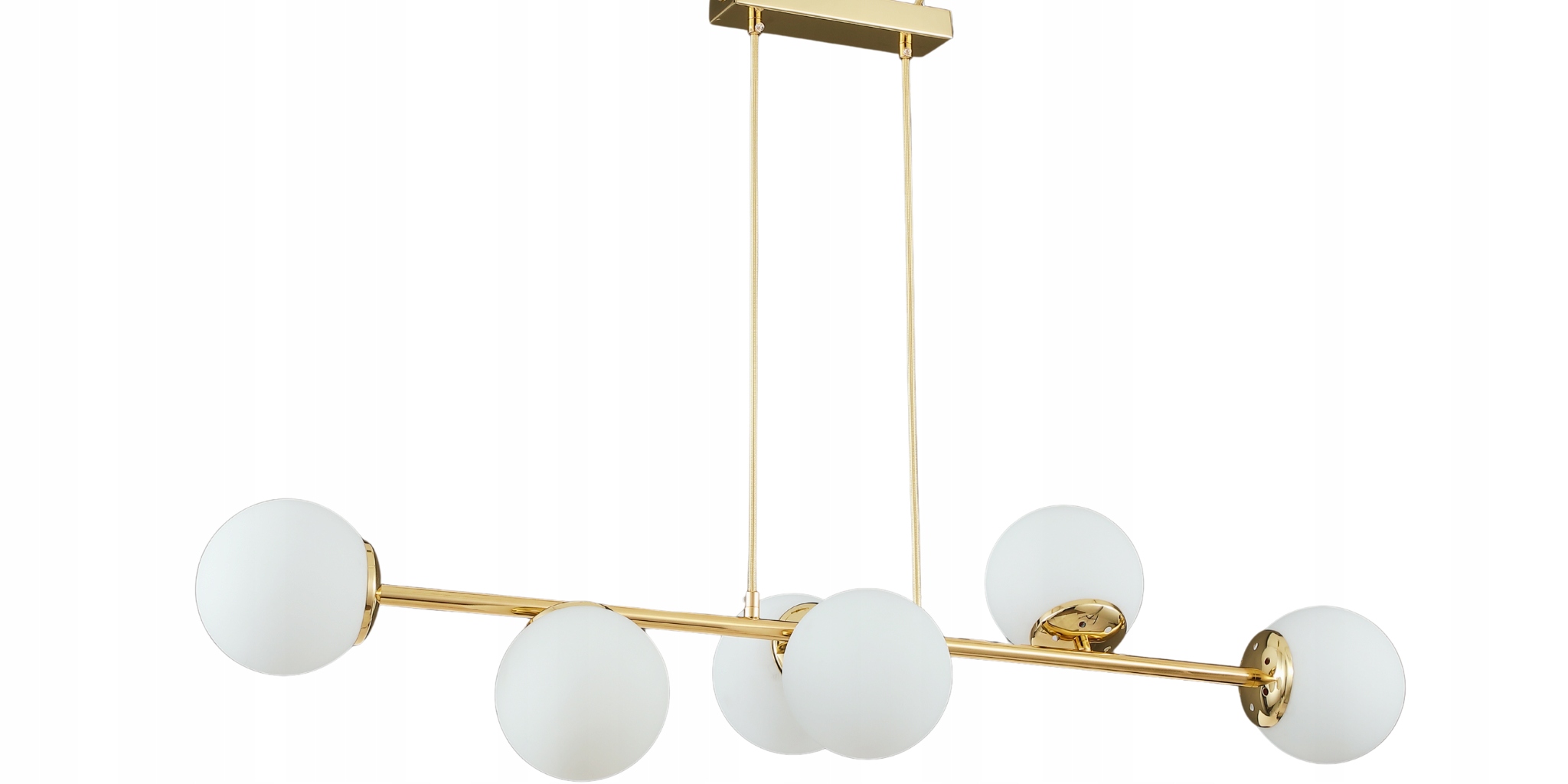 Lampa Wisząca Sufitowa Żyrandol Kule złota 100cm Nowoczesna Led mleczna