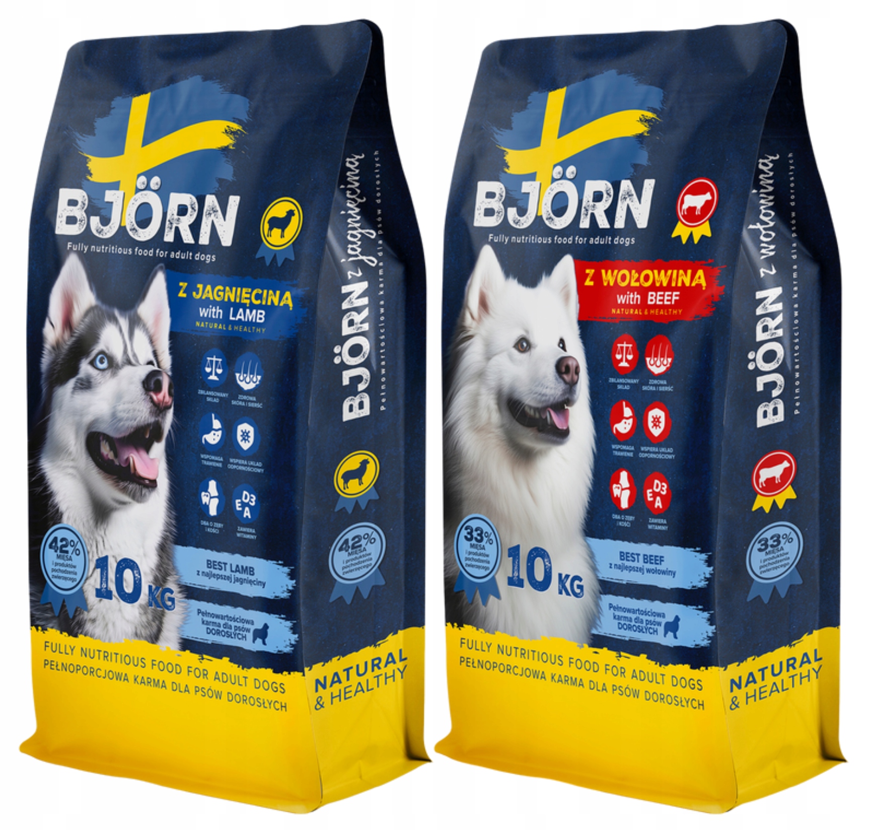 Levně Suché Krmivo Pro Psa Bjorn Jehněčí Maso Různé Příchutě Bílkoviny MIX Chutí 20KG