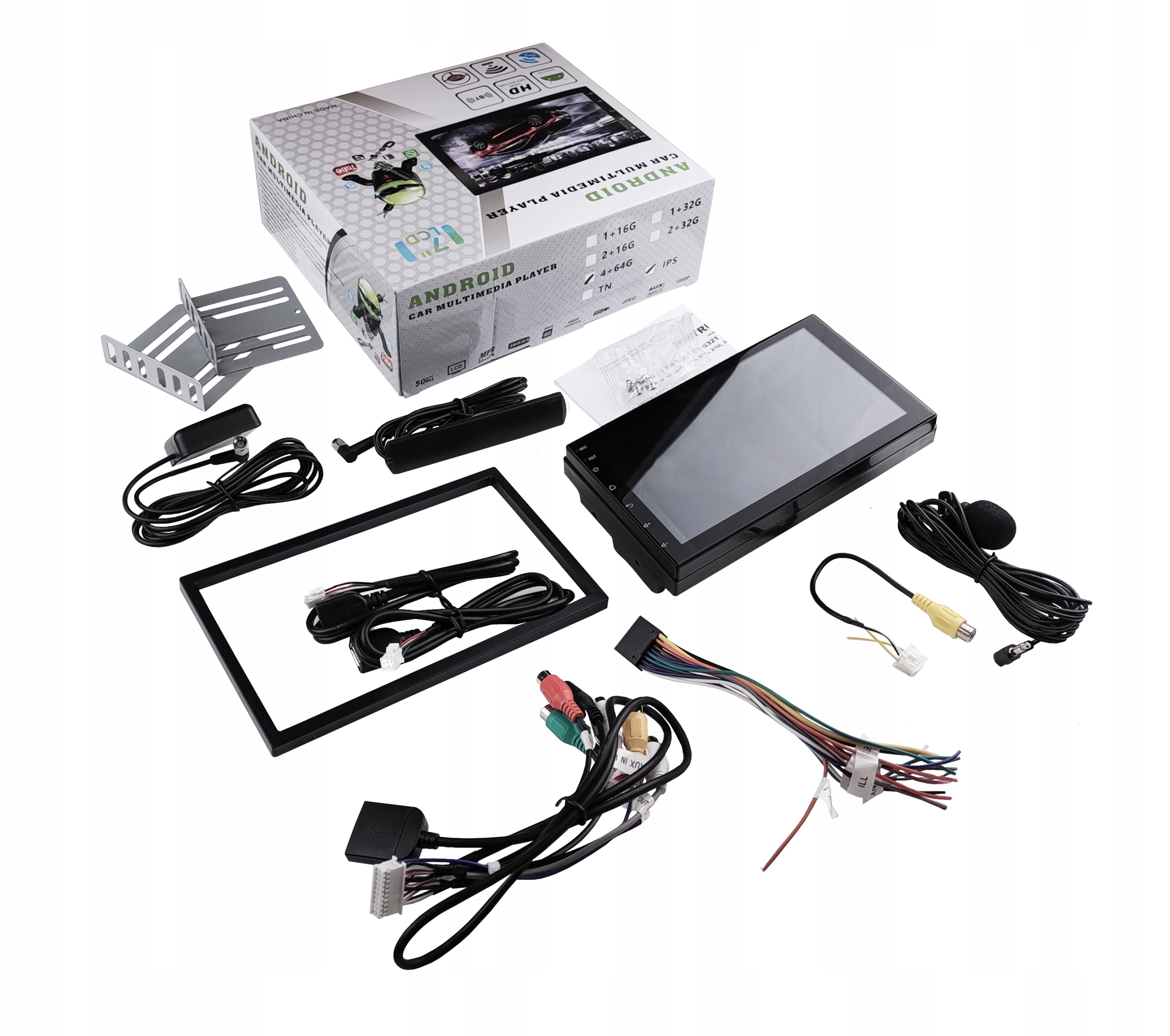 Radio samochodowe 7cali z Rds 4/64GB Android Pl Gps Dsp Sim Carplay Mirror