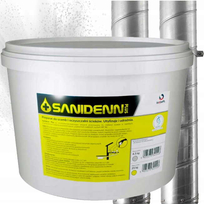 Sanidenn Bakterie preparat do oczyszczalni Proszek do Szamba Zapachy 4,5 kg