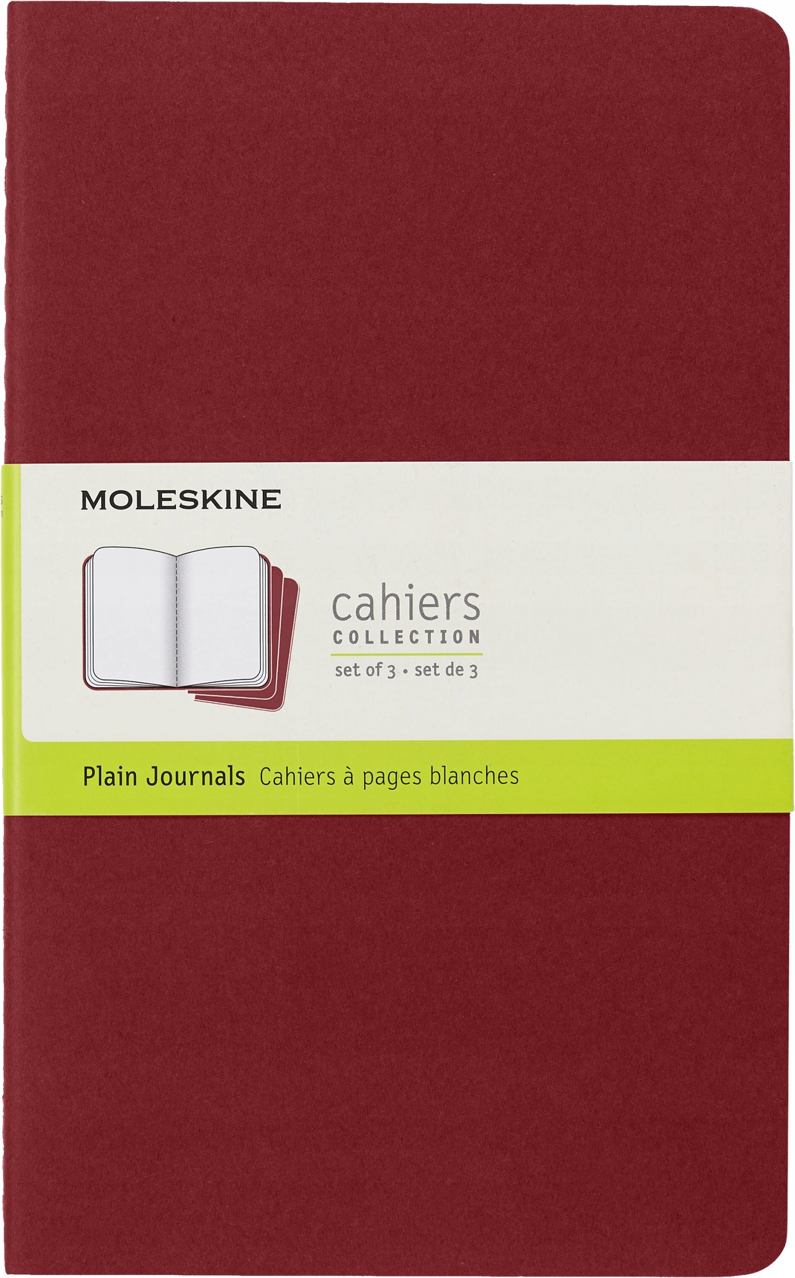 Zestaw 3 Zeszytów Moleskine Cahier Journals L gładki, bordowy