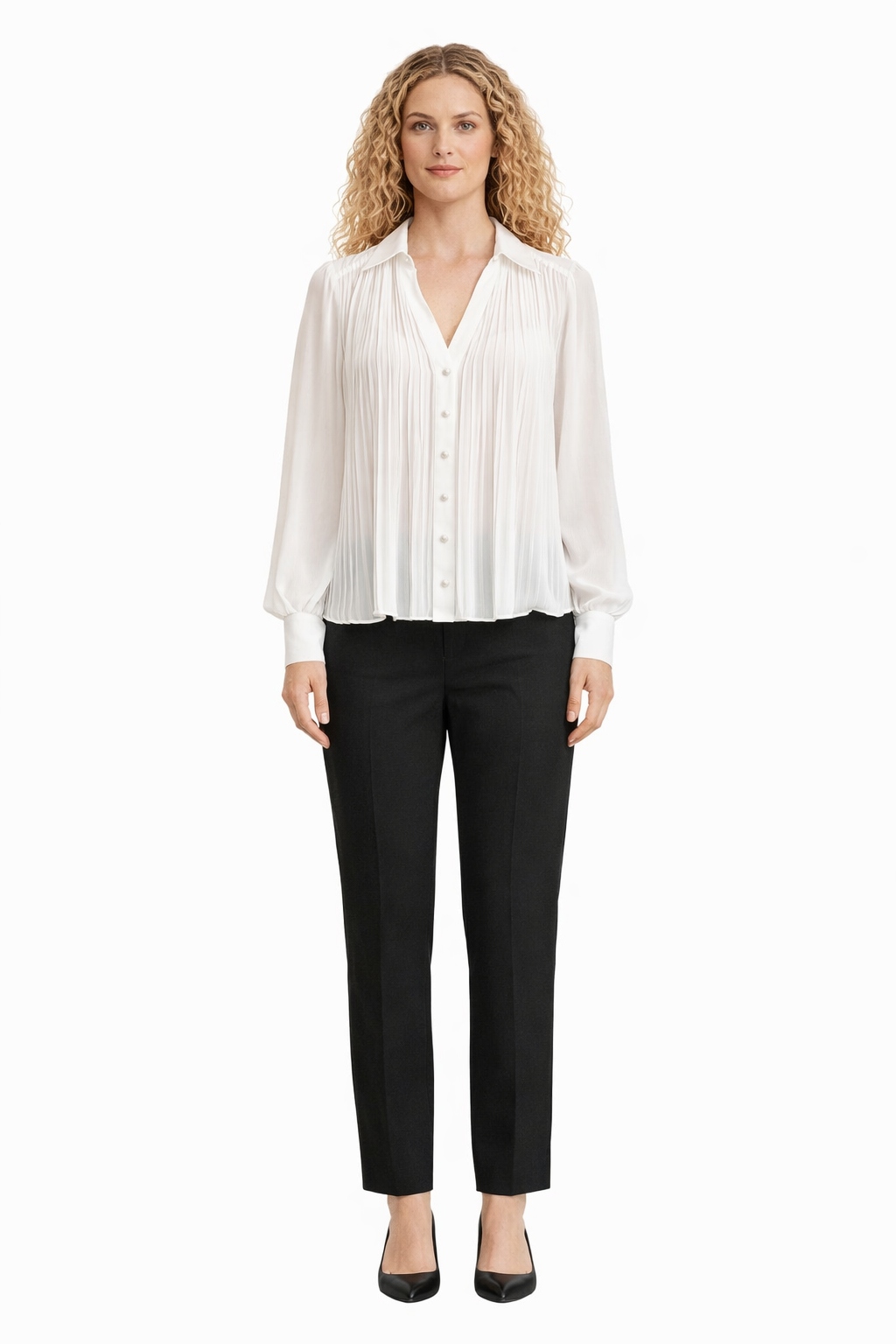 Morgan Bílá Halenka S Volánky A Knoflíky 36 I3C