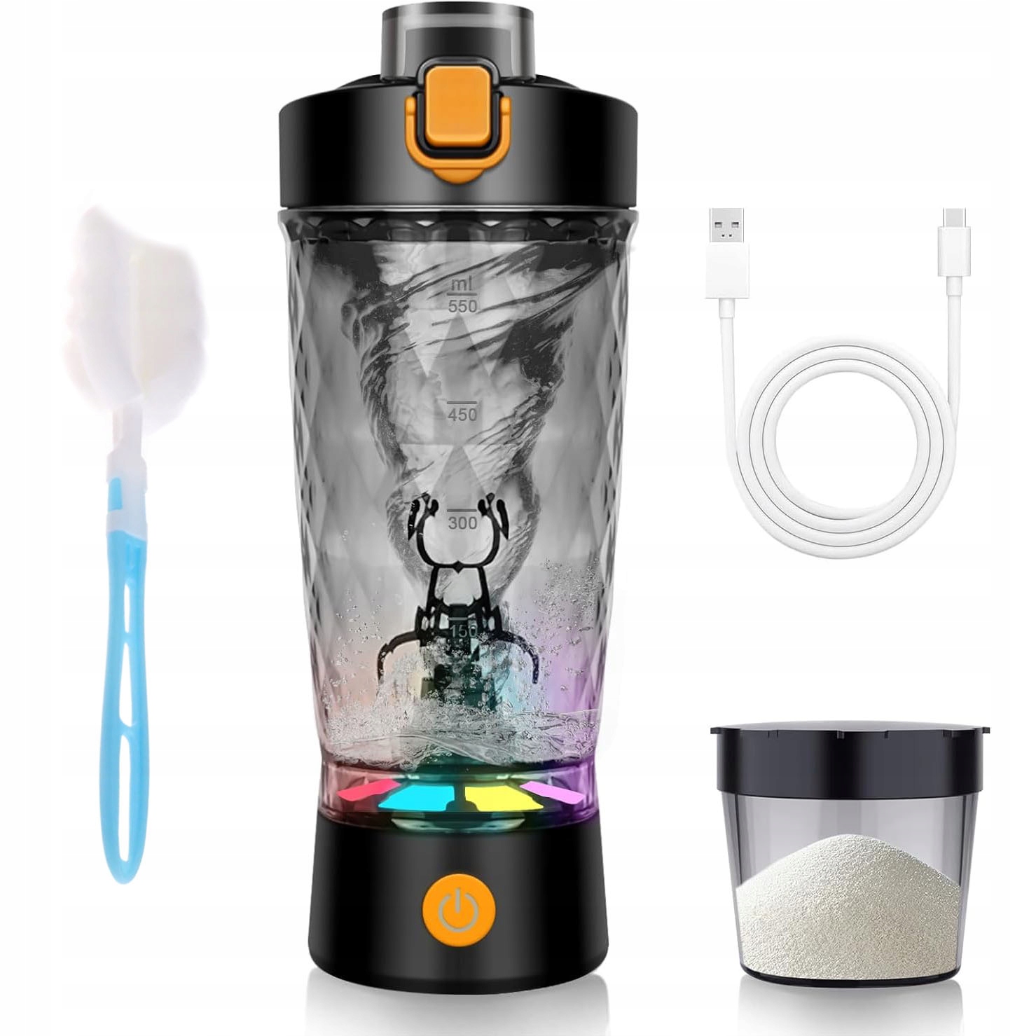 Šejkr 550 ML Plastový Na Kondicionéry Do Posilovny, Vzduchotěsný, Černý