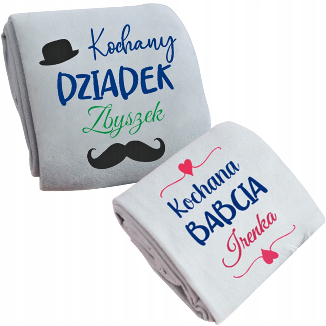 

Koc 160x200 dla babci dziadka Personalizowany