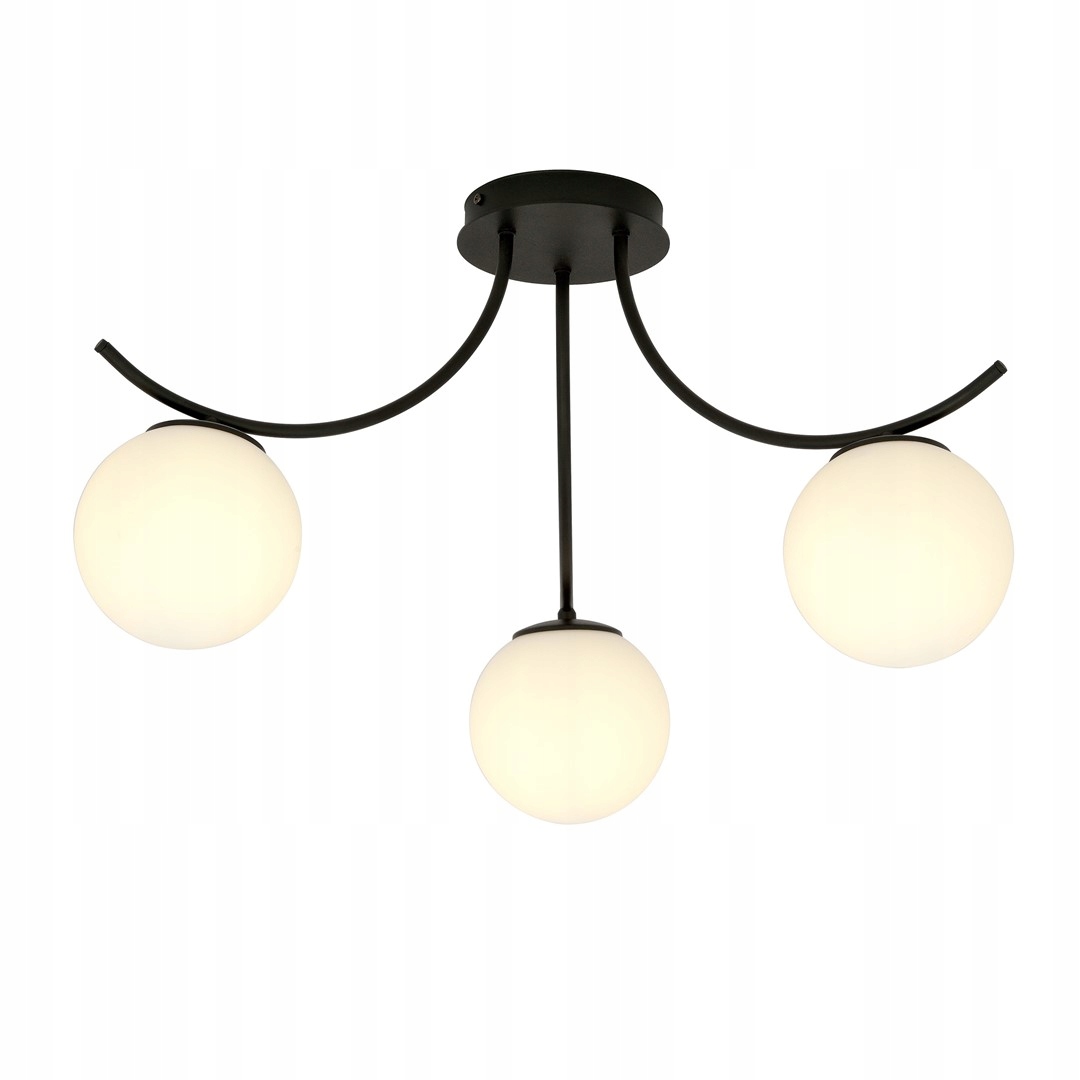 Stropná lampa Emibig Boston čierna 3xE14 10W Max Led