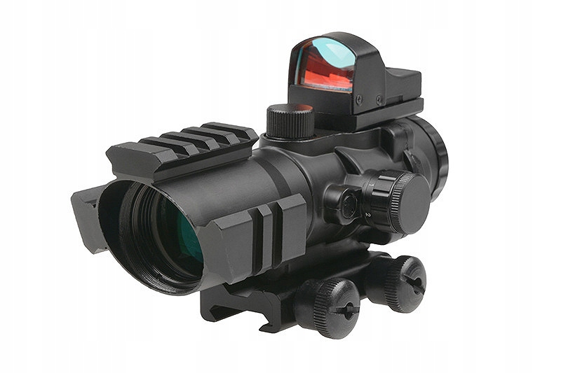 Puškohľad THETA Optics Rhino 4X32 s kolimátorom Micro koľajnica RIS 22mm mil-dot