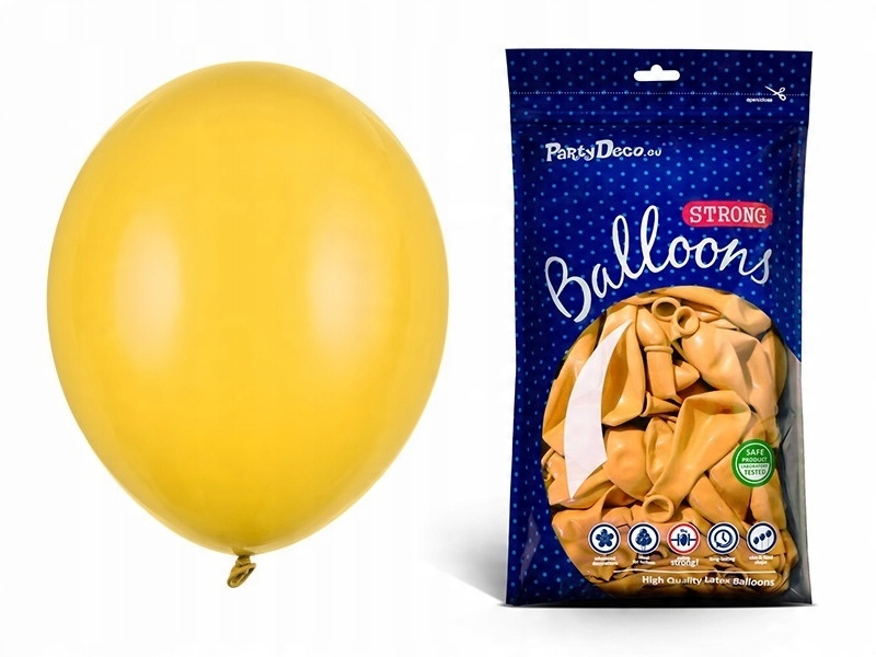

Balony żółte na urodziny pastelowe 30cm 50 sztuk
