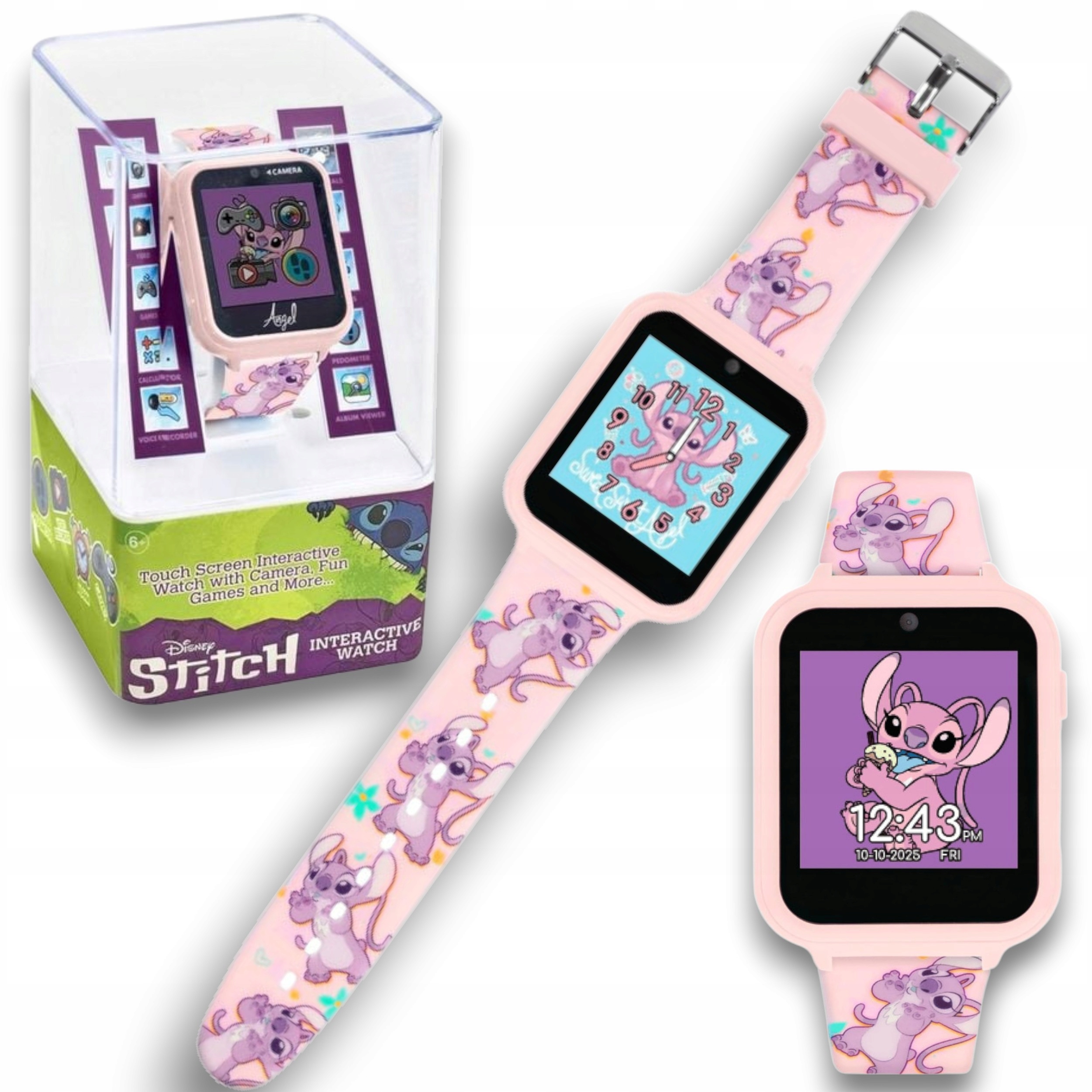 Chytré Hodinky Dětské Hodinky Stitch Angel s 10 Funkcemi interaktivní hodinky