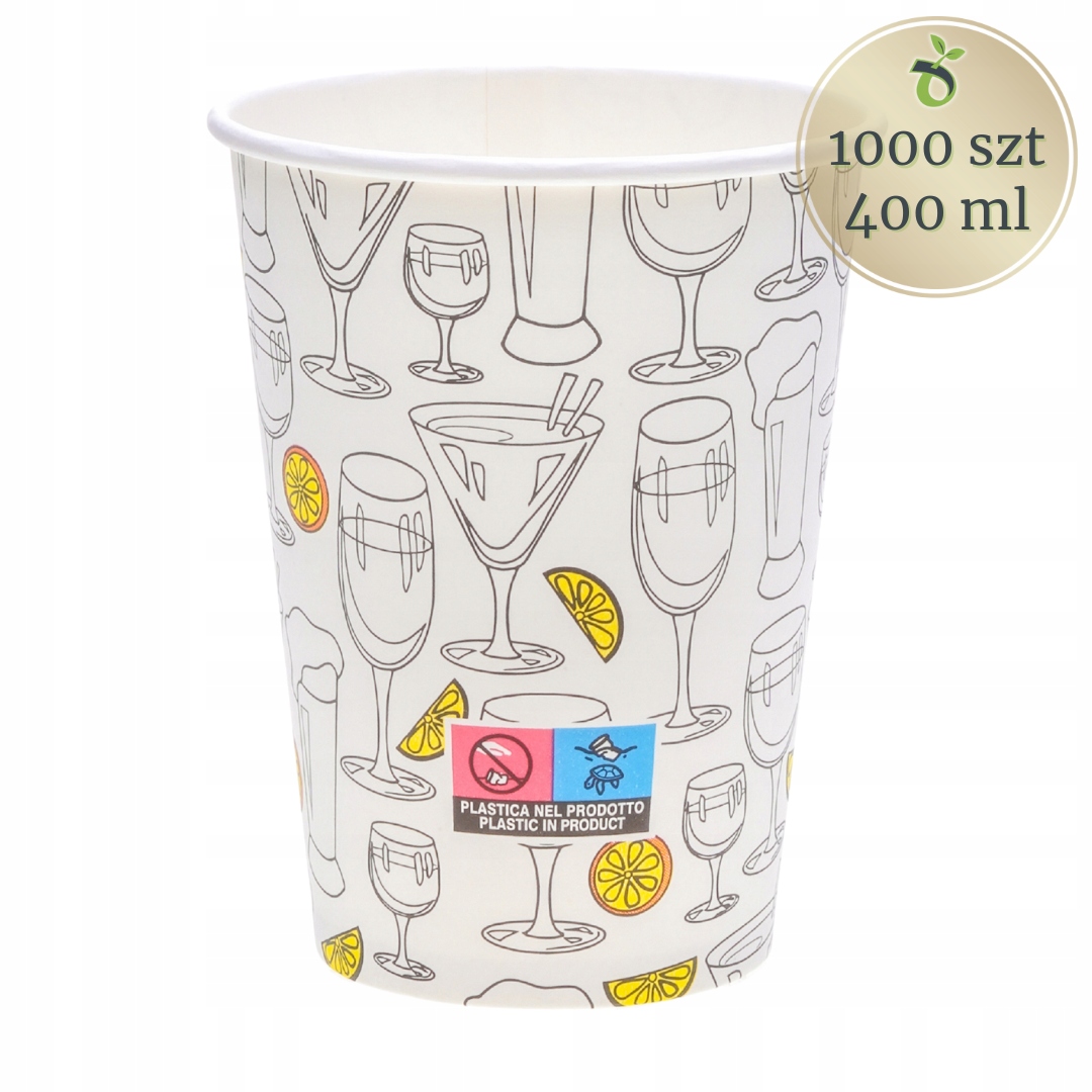 Papírový hrnek s potiskem na nápoje 400 ml 1000 ks Velkoobchod