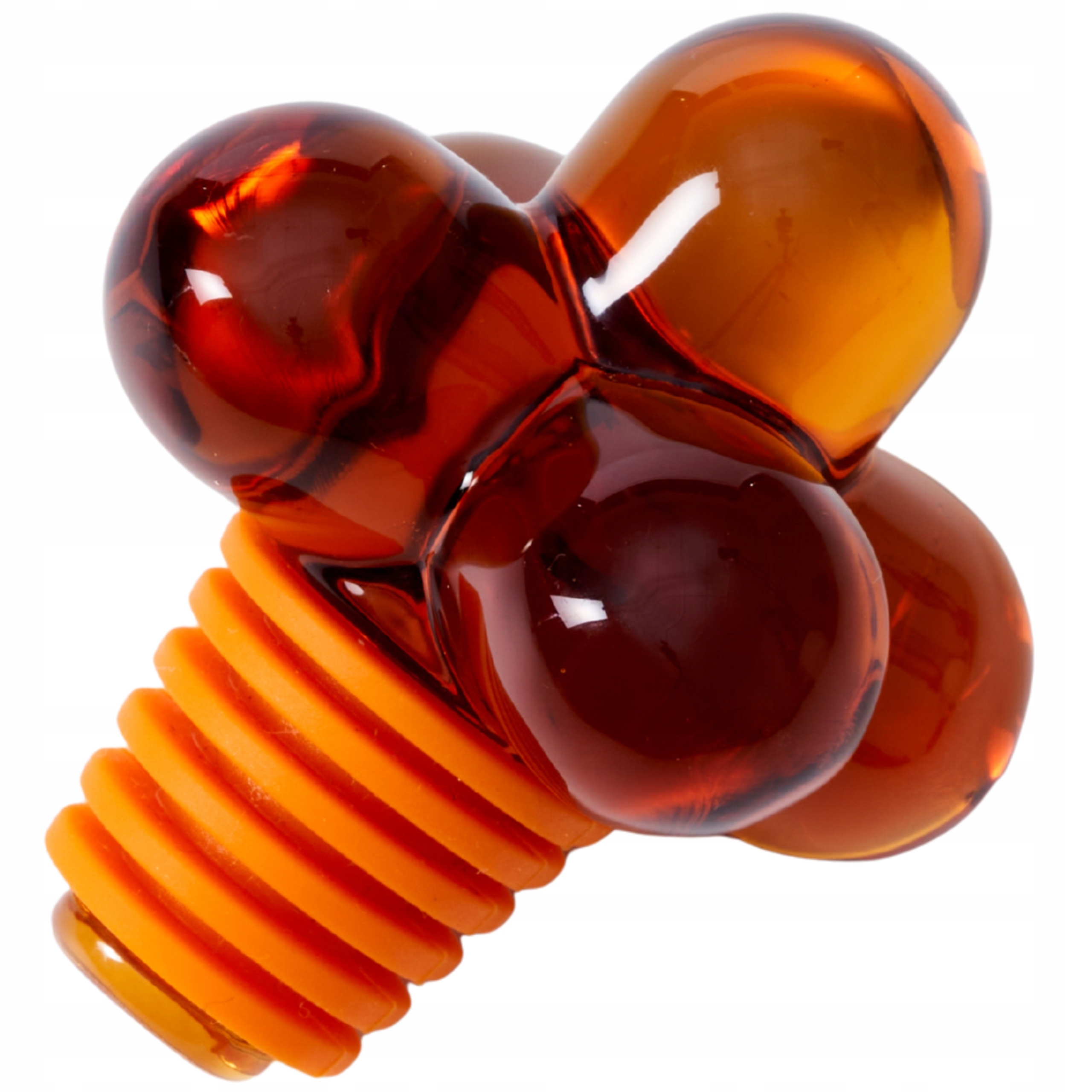 Zátka do láhve Areaware Hobknob Sklo Silikonová Jantarová