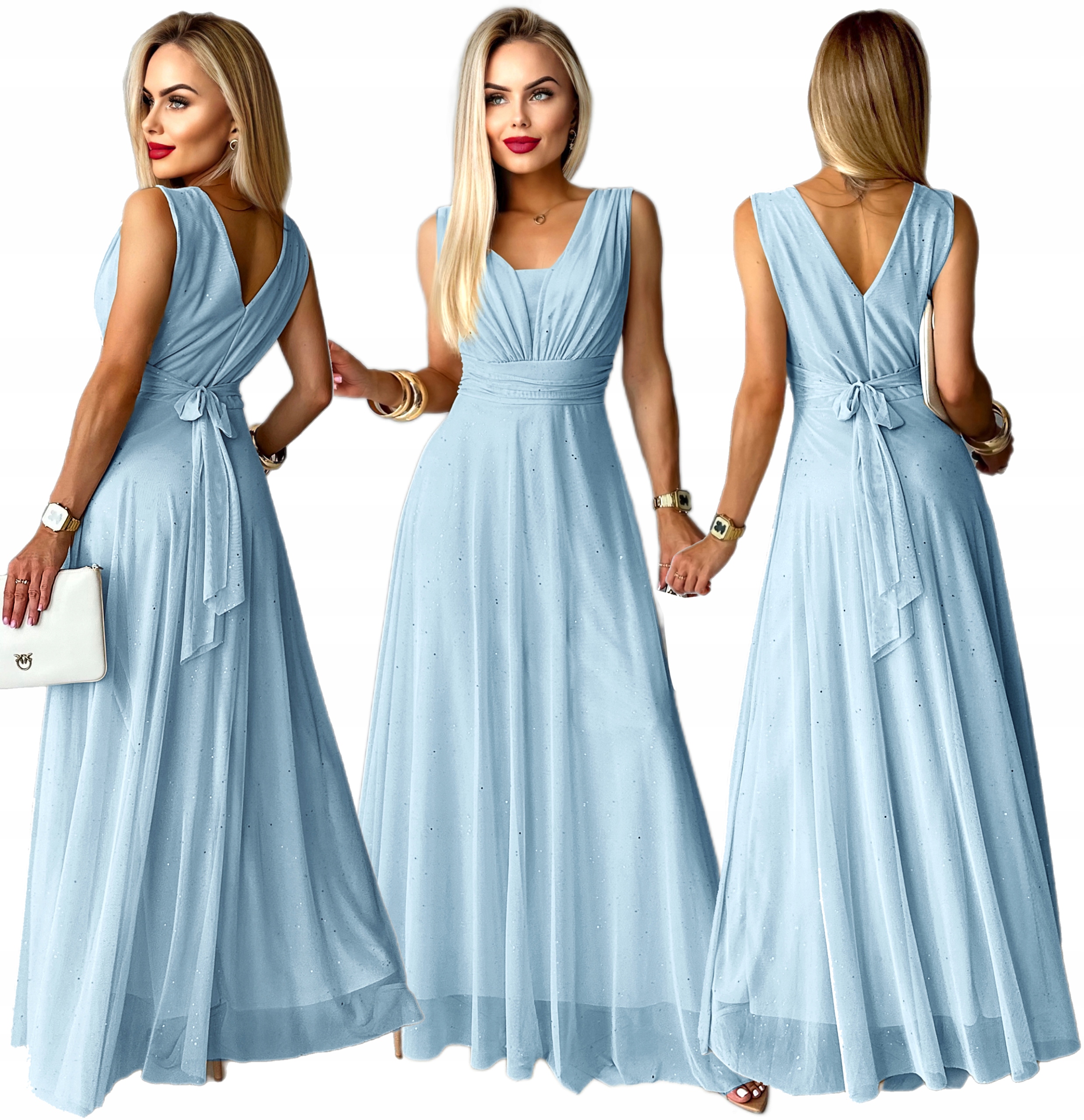 Návštěvní Šaty Dámská dlouhá rozšířená šifonová brokátová na svatební hostina Sophia