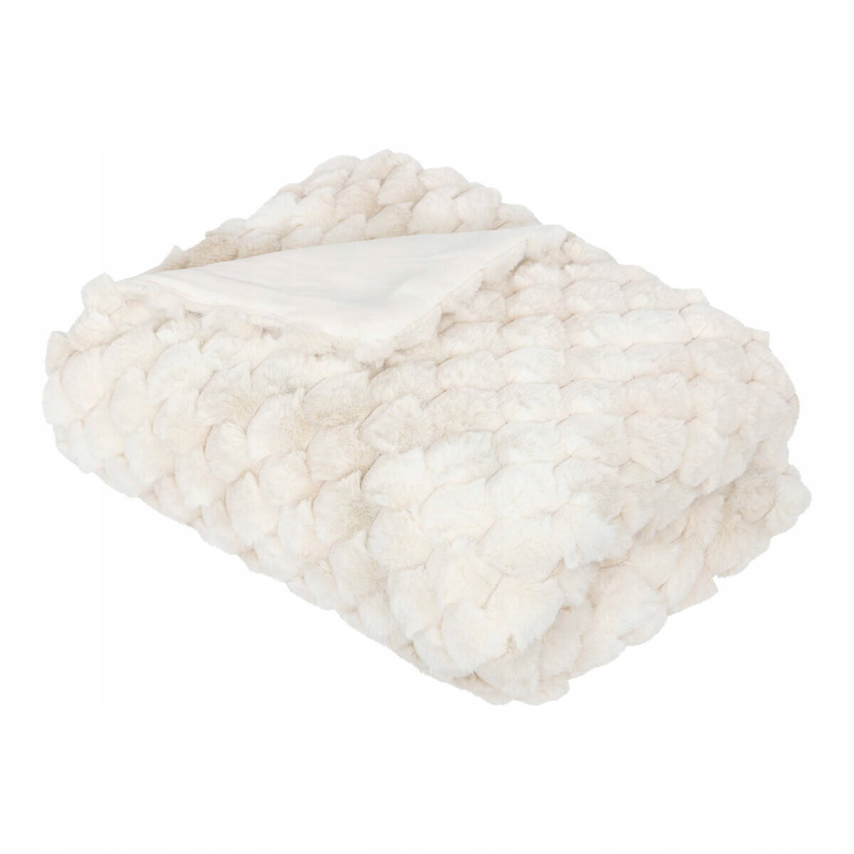 Světle Béžová Kožešinová Deka Měkká Teplá Velká Polyesterová Deka 120 x 160 cm