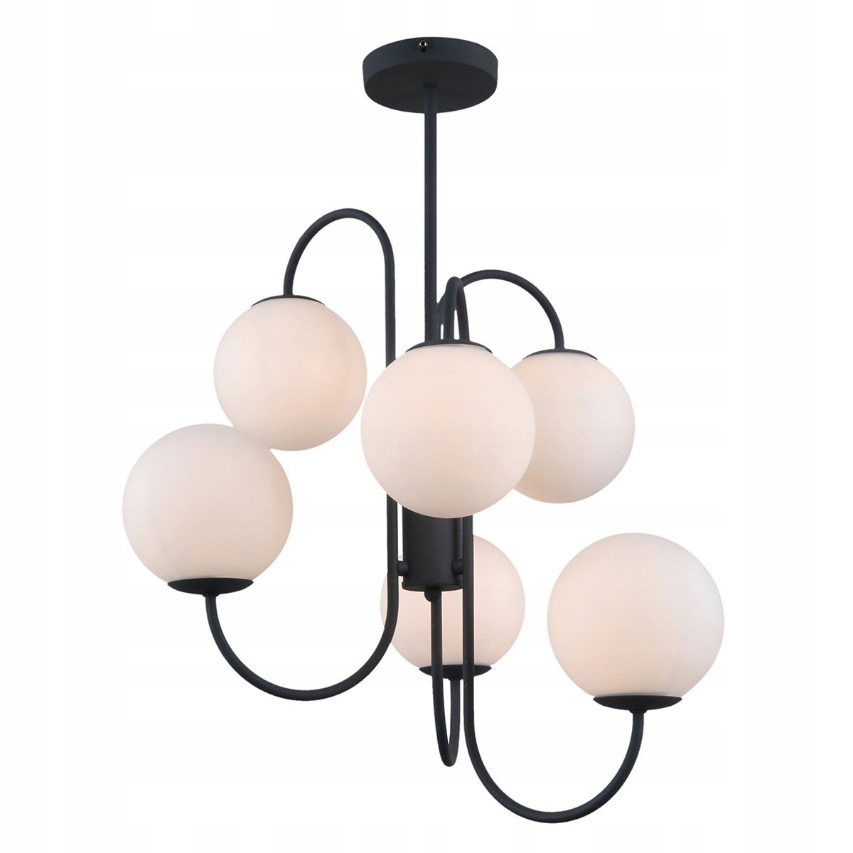 Moderná závesná lampa s bielymi guľami Gela antracitová