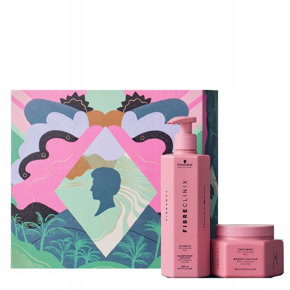 Schwarzkopf Fibre Clinix Vibrancy sada barvených vlasů šampon maska