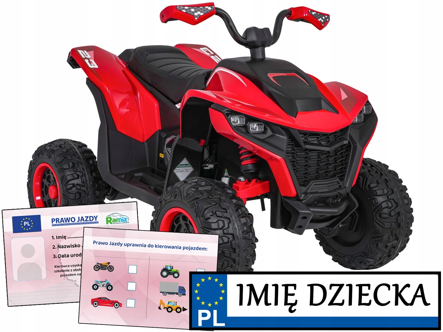 Elektryczny Quad dla dzieci na akumulator Fast Wheel pilot Tablica Imienna