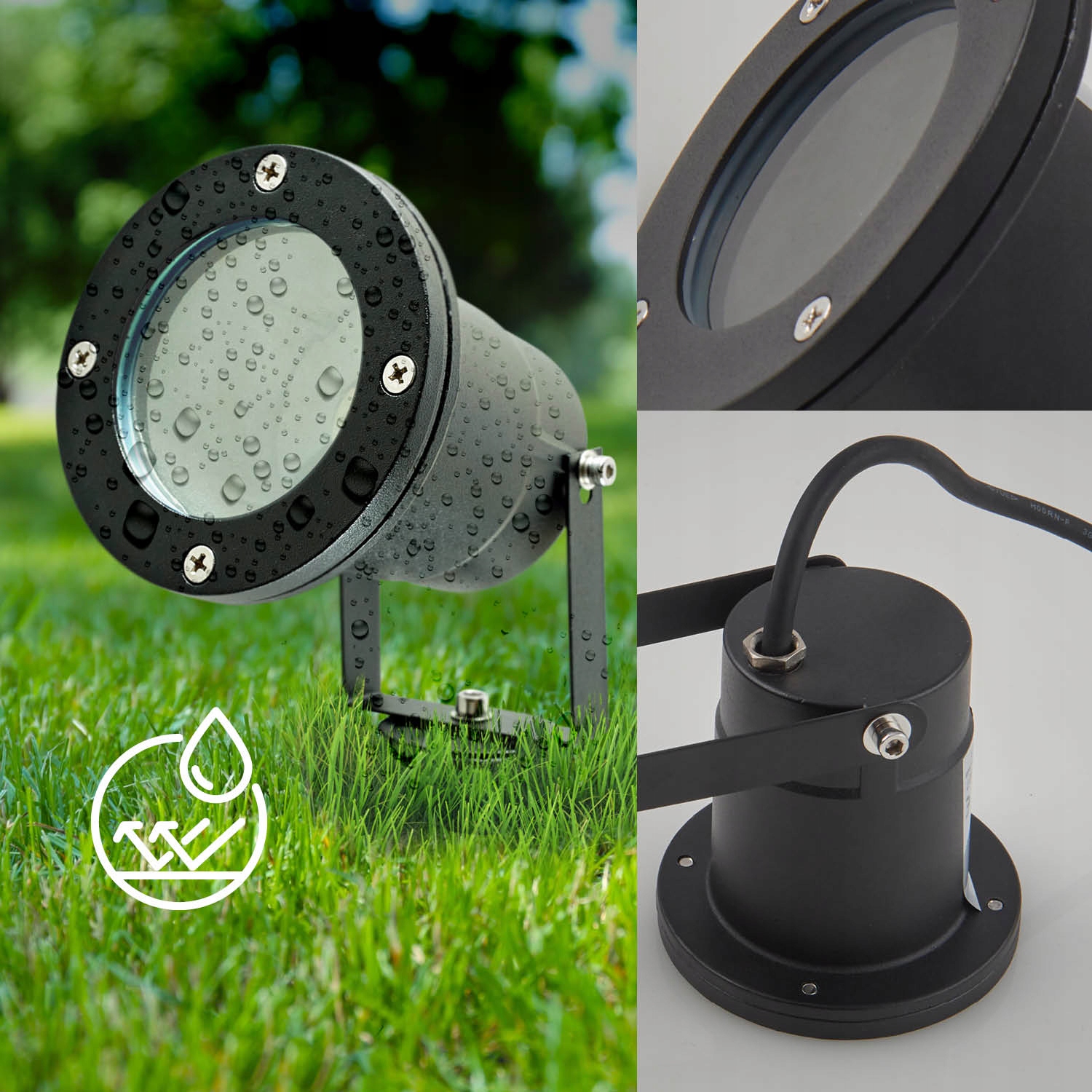 Lampa wbijana PORTO ogrodowa reflektor CZARNY wodoodporna Kod producenta KTLOBE2CZ