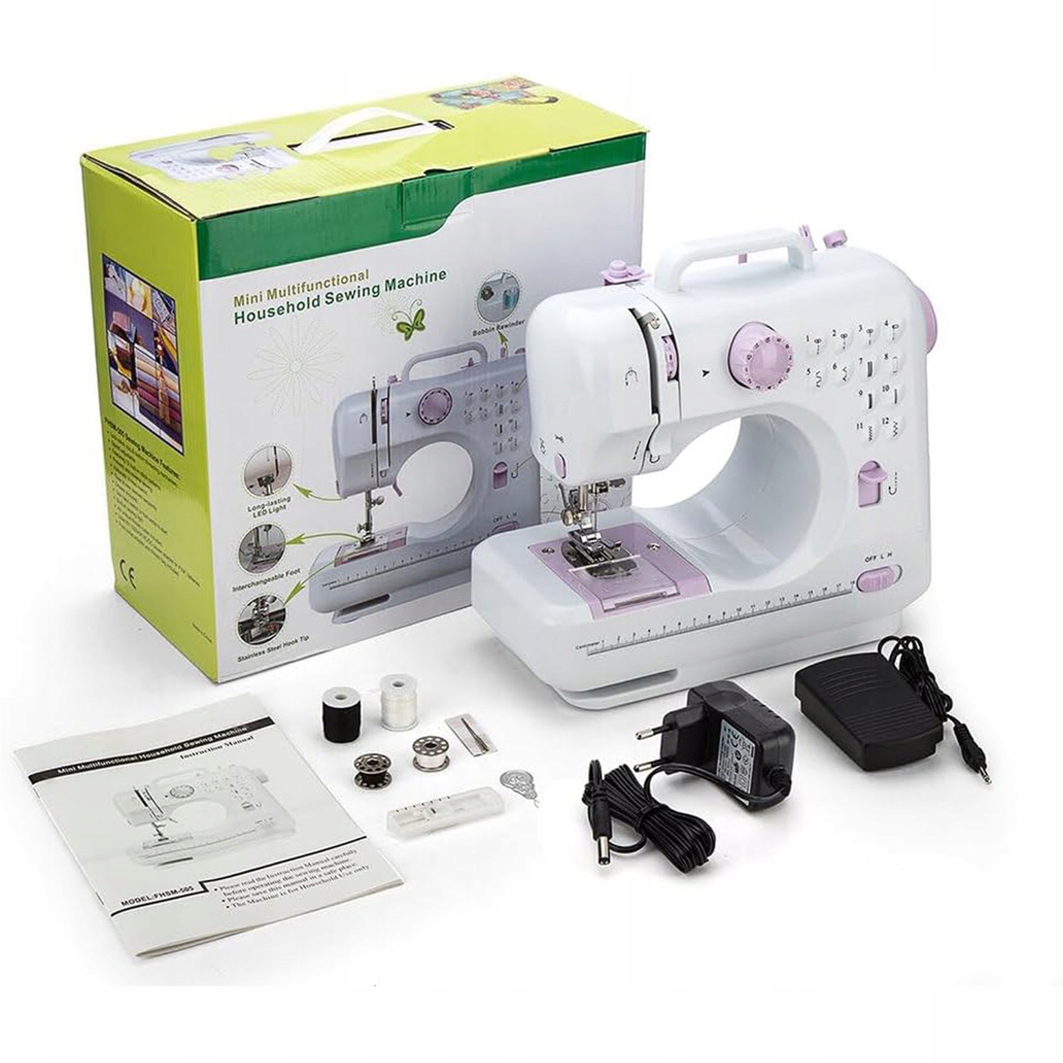 Šicí Stroj Malý Přenosný Akcesoria Doplňkové Nitě Lehký Přenosný