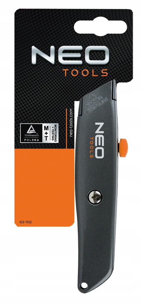 NEO NÓŻ Z OSTRZEM TRAPEZOWYM METAL. KORPUS 63-702 Marka Neo Tools