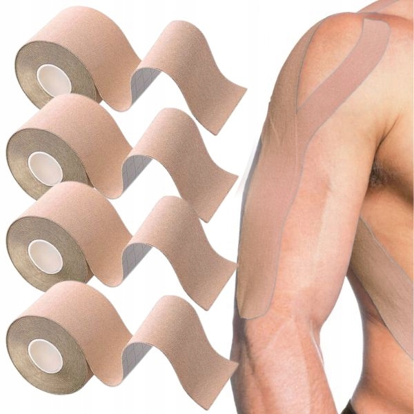 4x TAŚMA PLASTRY KINESIO KINESIOTAPING TAPE TEJP TEJPY 5m Kinezjologiczna